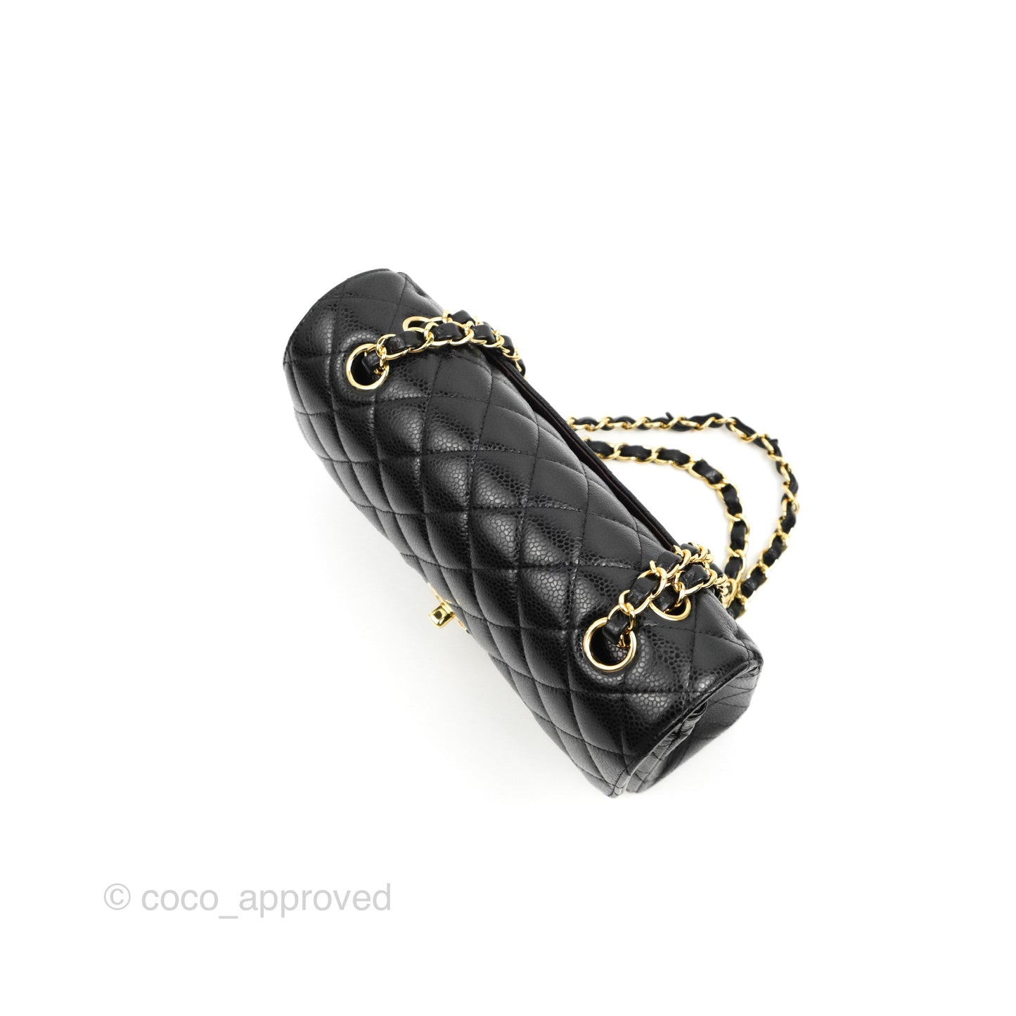 Chanel Small Classic Quilted Flap Black Caviar Gold Hardware