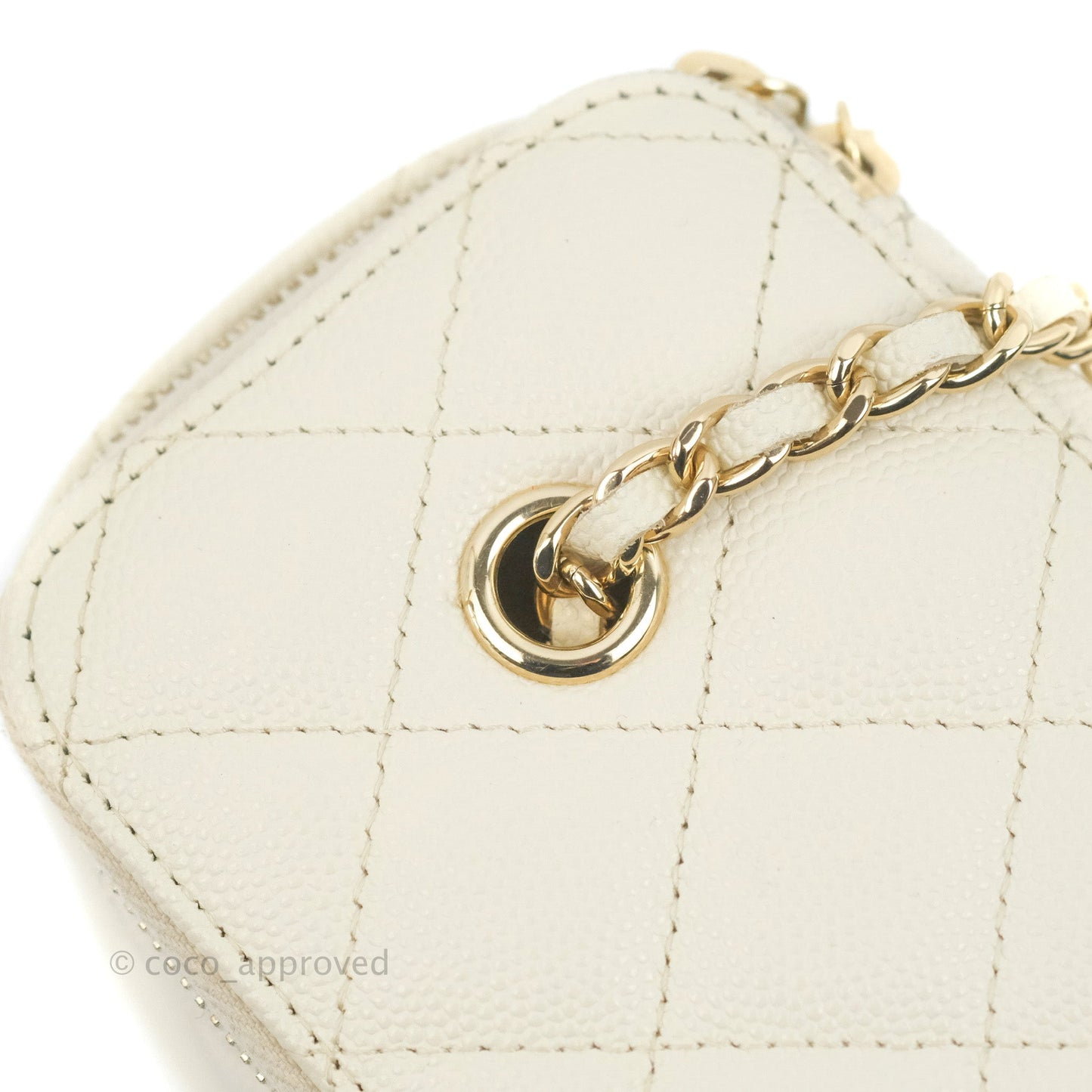 Chanel Classic Vanity with Chain Ivory Caviar Gold Hardware