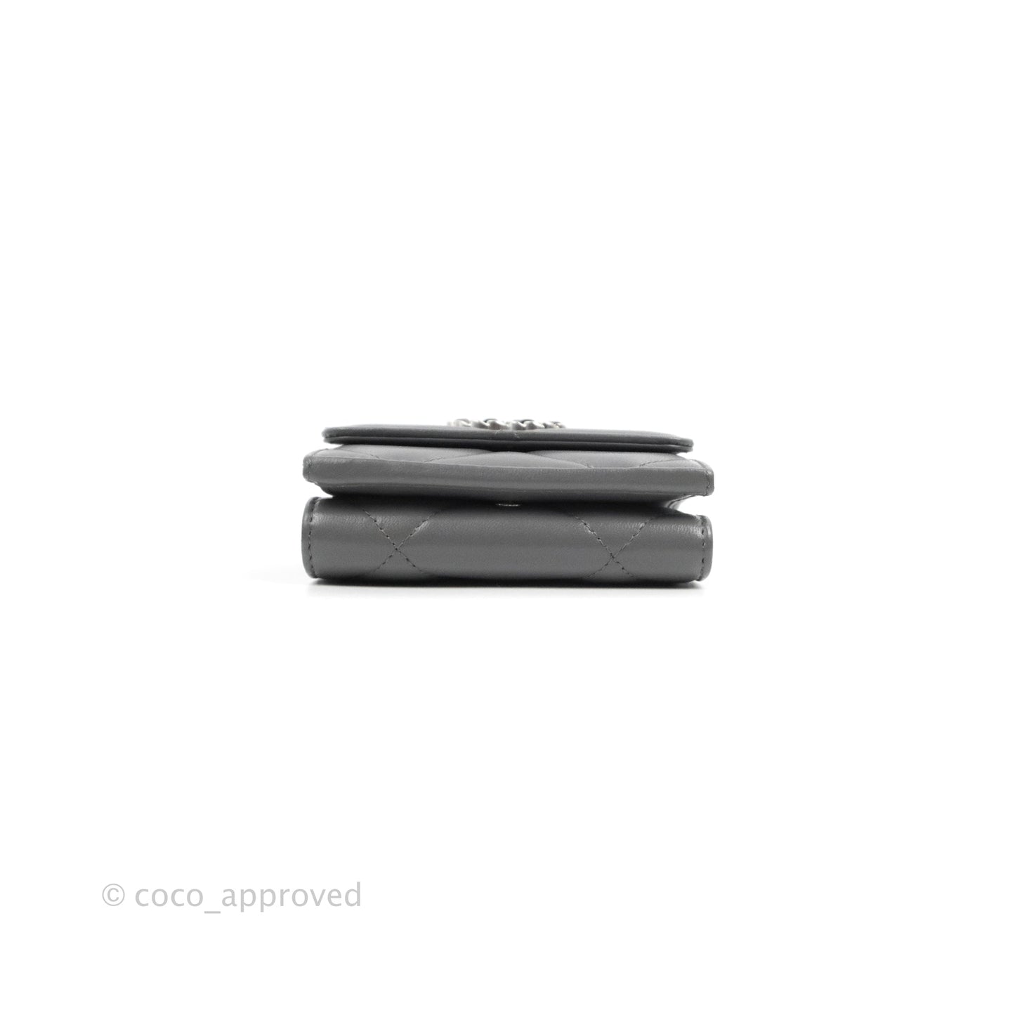 Chanel 19 Grey Short Trifold Wallet Lambskin