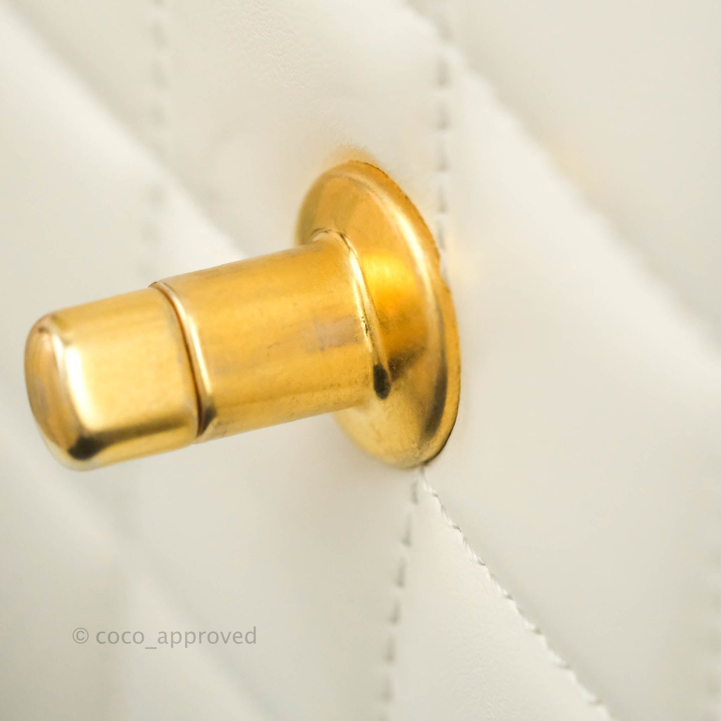 Chanel Quilted Mini Perfect Fit Adjustable White Calfskin Aged Gold Hardware