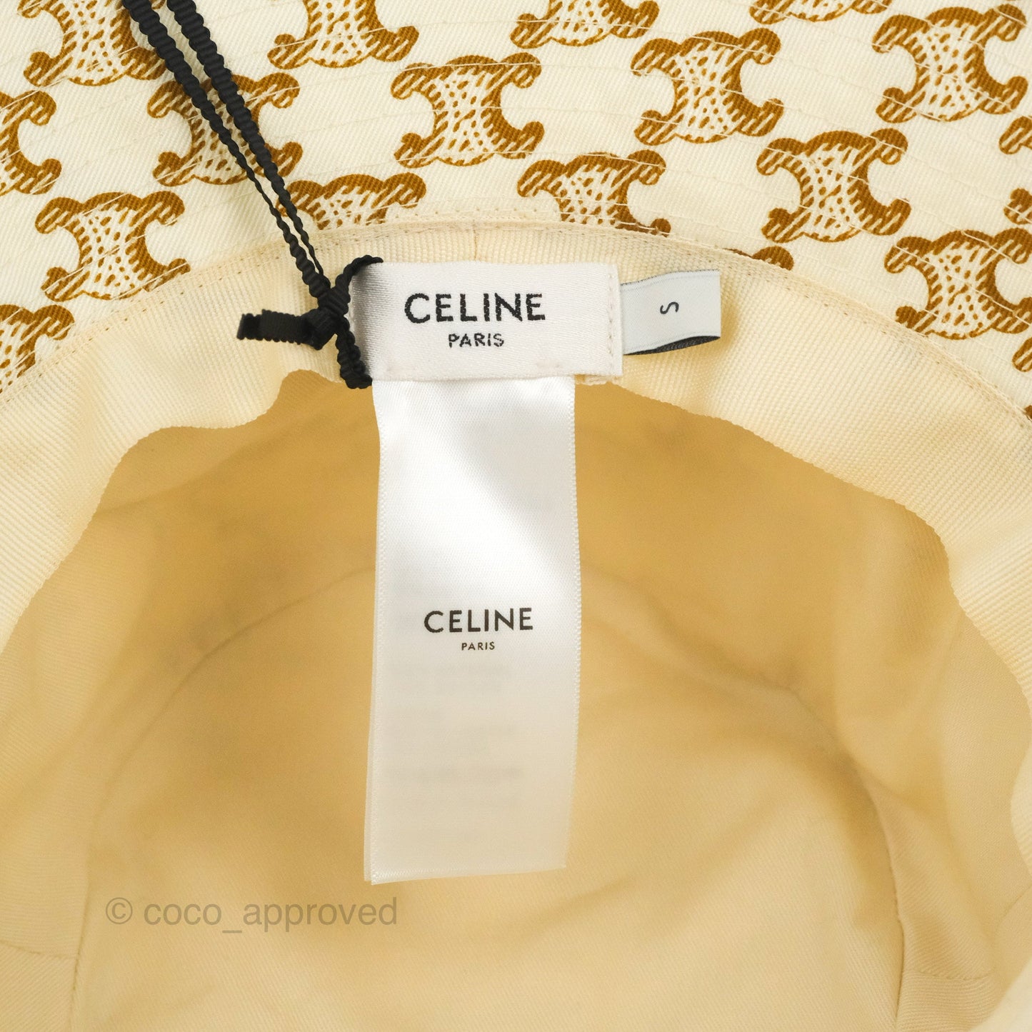 Celine Bucket Hat Triomphe Print Crème / Mordoré