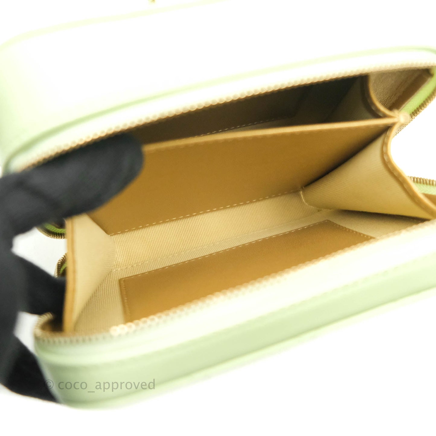 Chanel Mini Pearl Crush Quilted Camera Case Pastel Green Lambskin Aged Gold Hardware