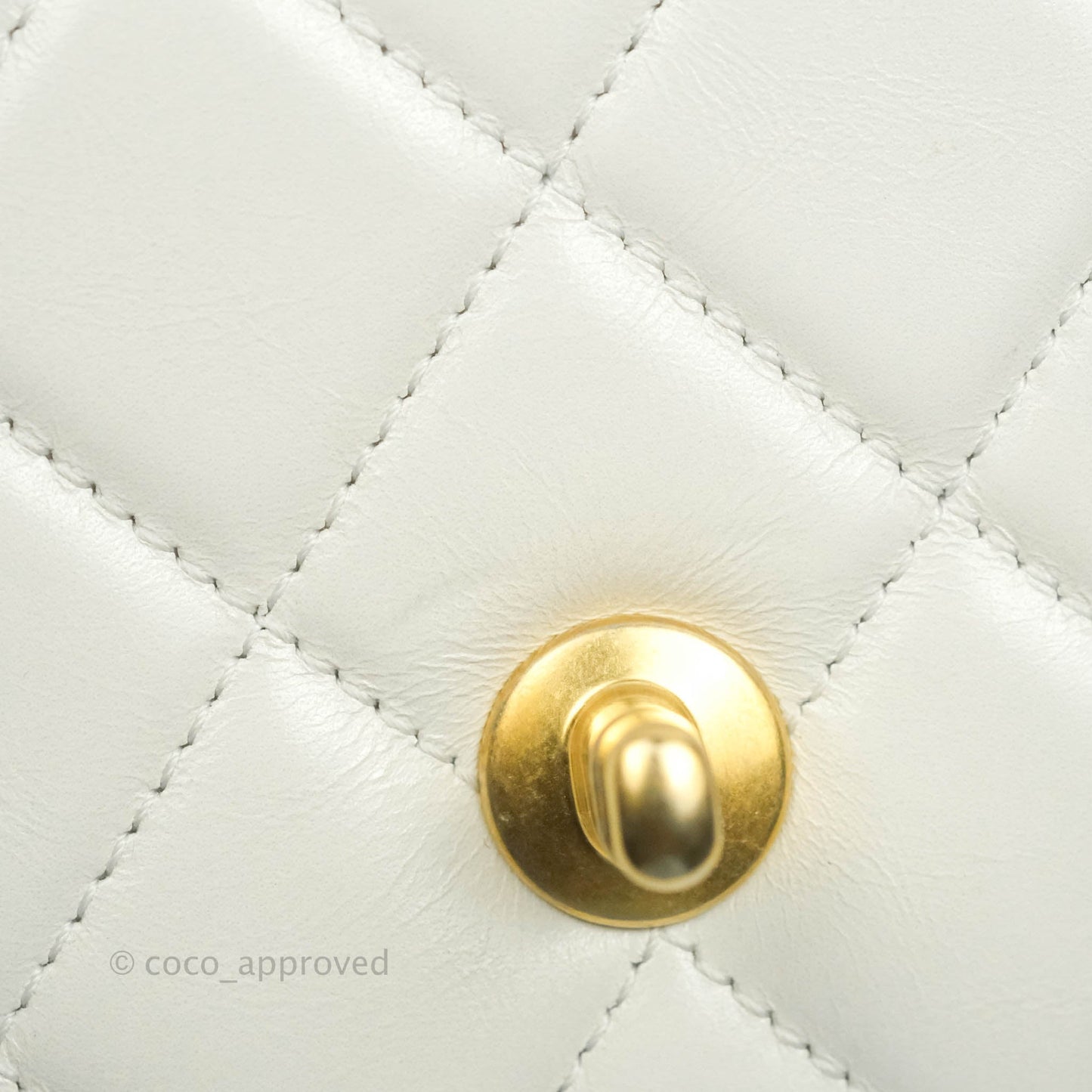 Chanel Quilted Mini Perfect Fit Adjustable White Calfskin Gold Hardware