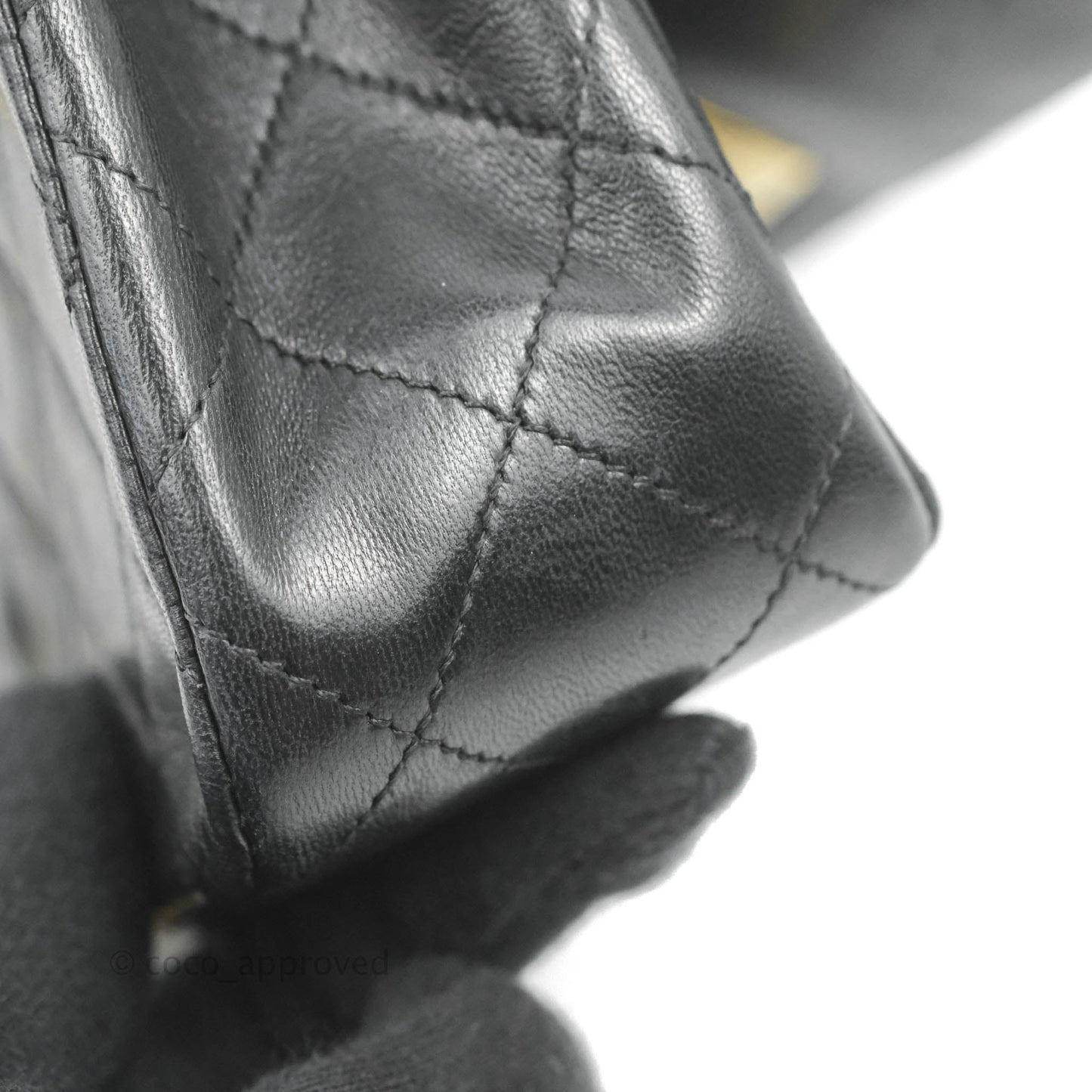 Chanel Vintage Small Single Full Flap Bag Black Lambskin 24K Gold Hardware