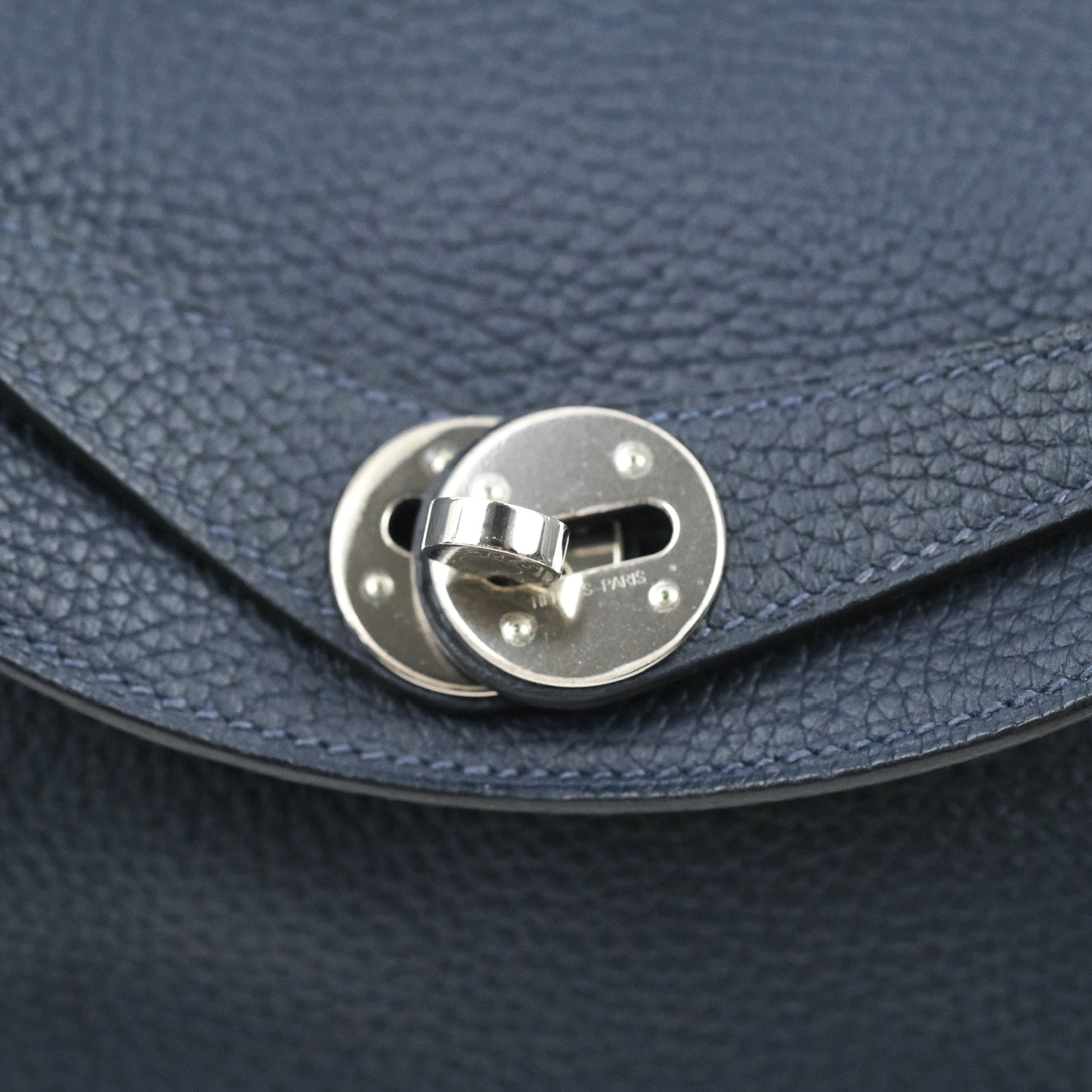 Hermès Lindy 26 Bleu Nuit Clemence Silver Hardware