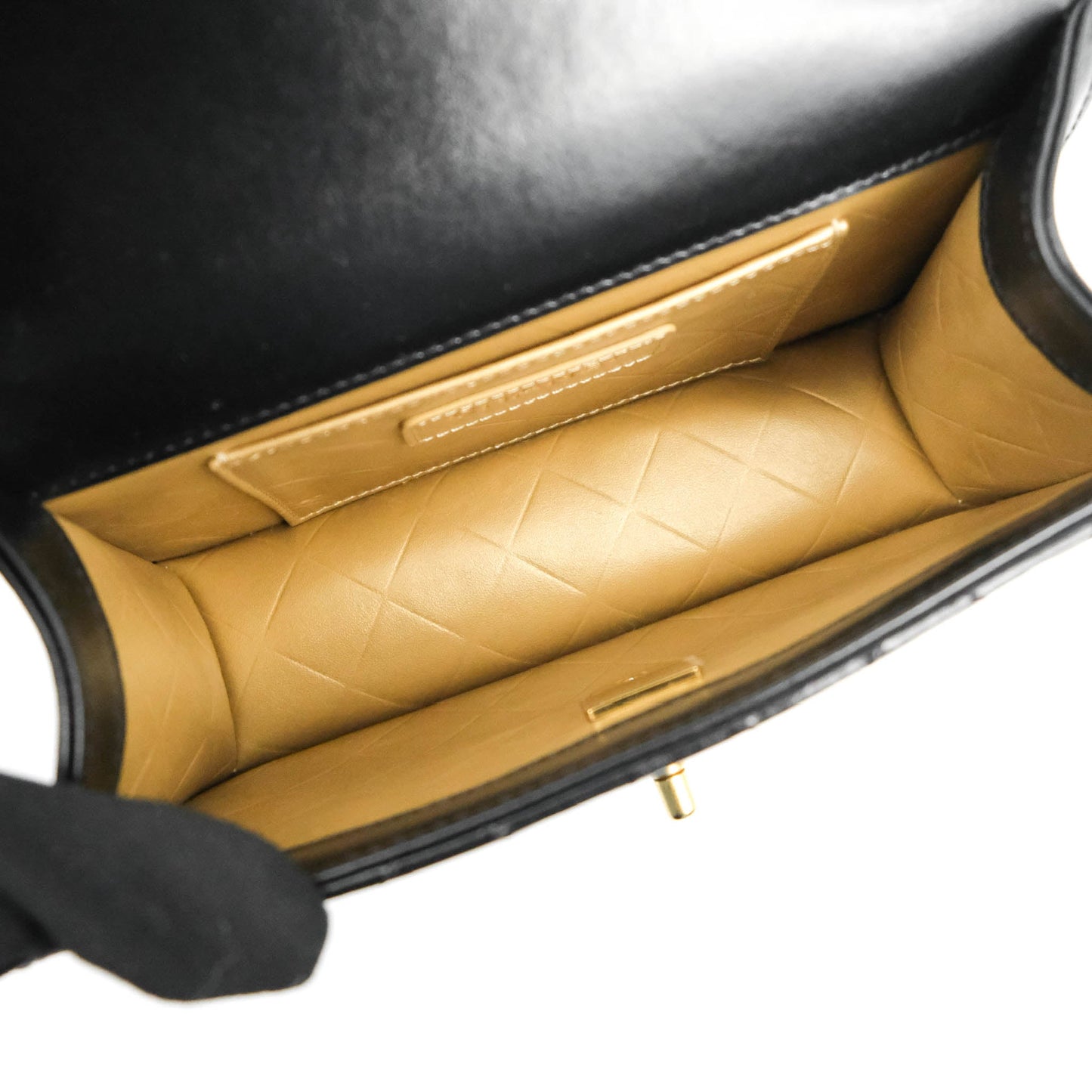 Chanel Mini Flap Bag Black Calfskin Aged Gold Hardware 21B