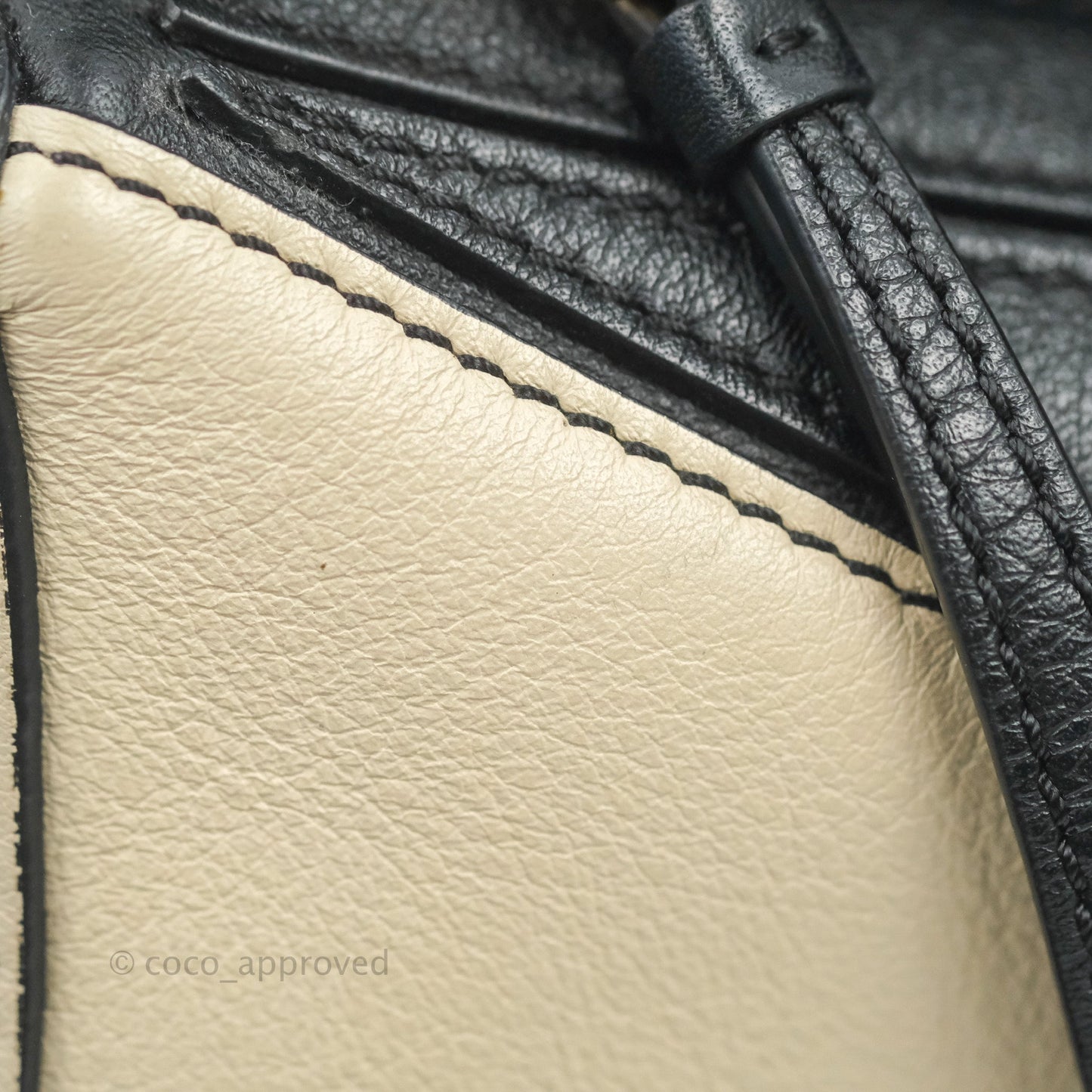Loewe Mini Puzzle Bag Black/White/Navy Calfskin Gold Hardware