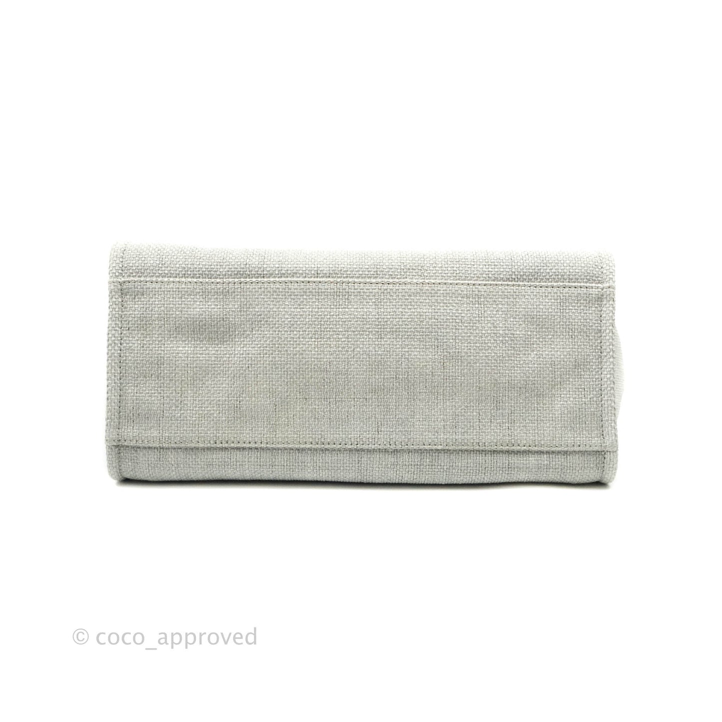 Chanel Large Deauville Light Grey Canvas Silver Hardware
