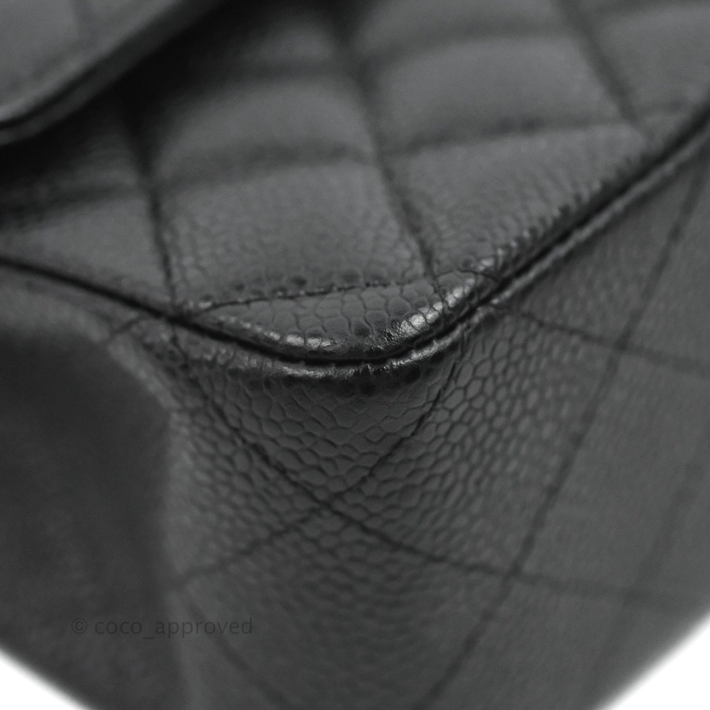 Chanel Classic M/L Medium Flap Quilted Black Caviar Silver Hardware