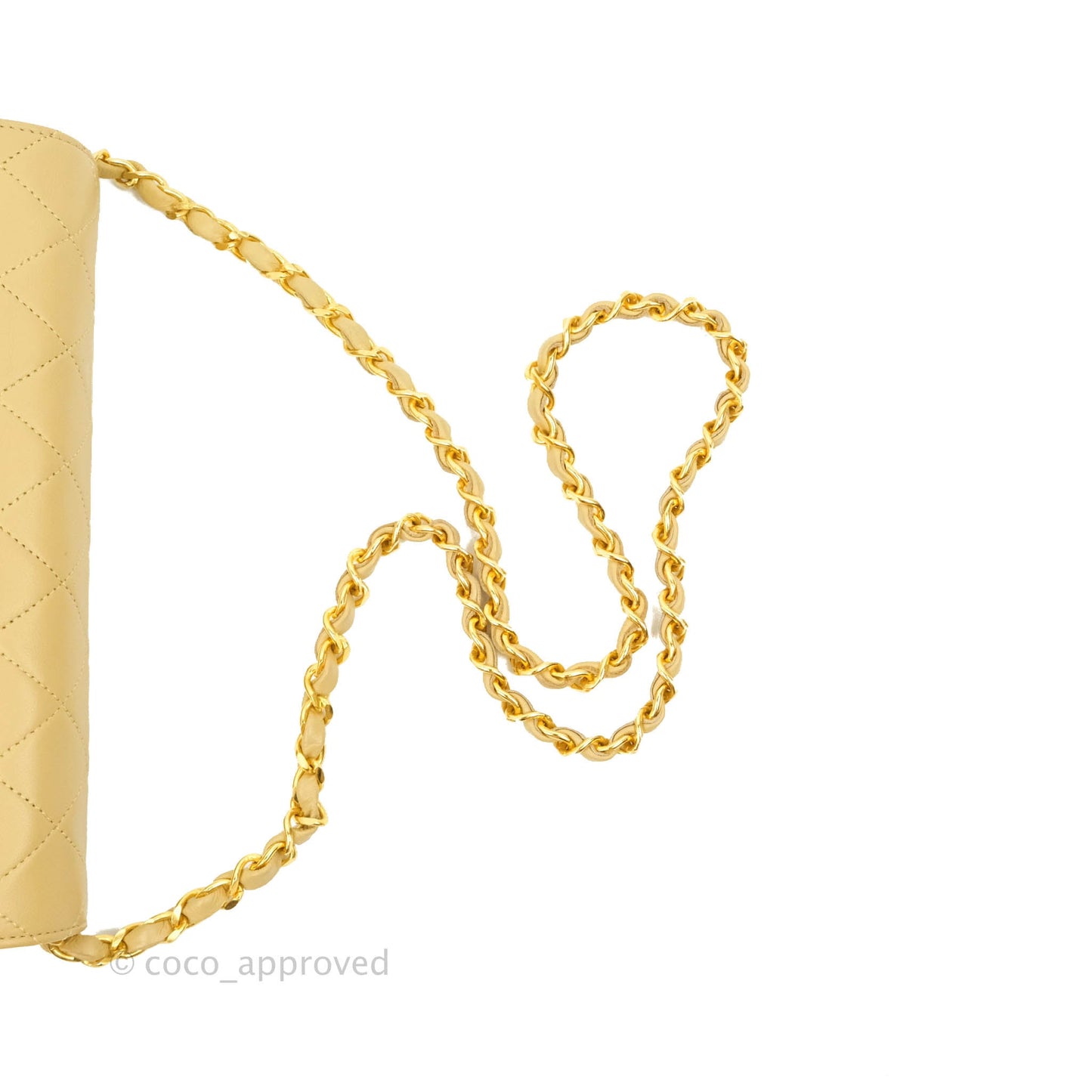 Chanel Vintage Single Flap Beige Lambskin 24K Gold Hardware