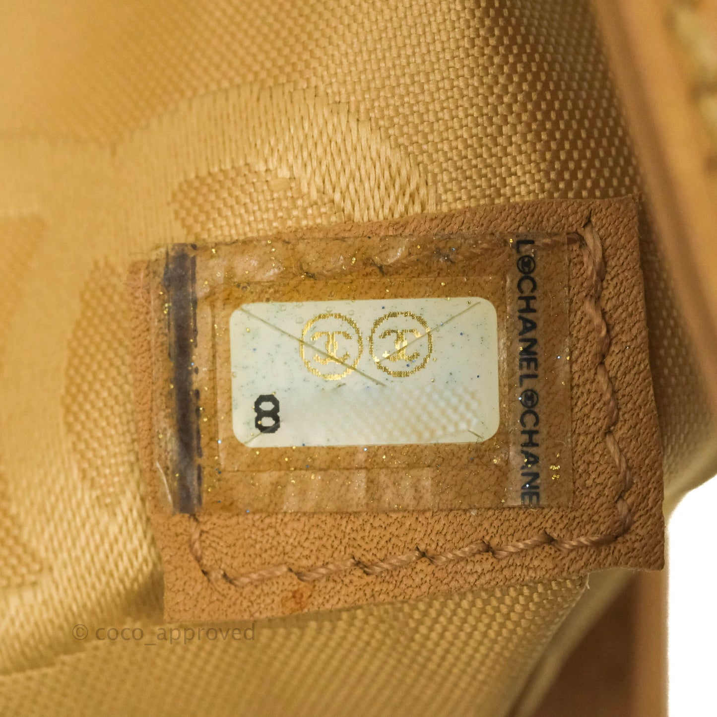Chanel Vintage Quilted CC Tote Bag Beige Calfskin Gold Hardware