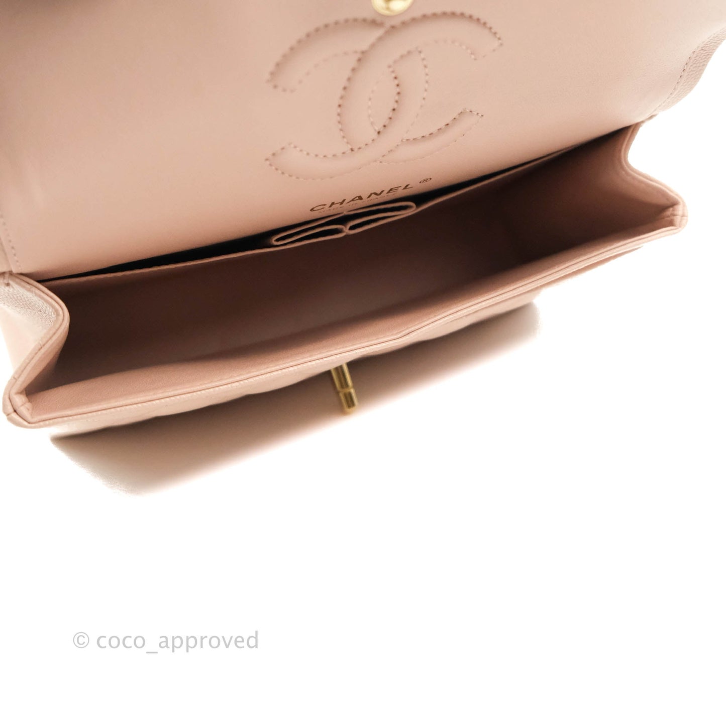 Chanel Small Classic Quilted Flap Rose Clair Pink Caviar Gold Hardware 21C