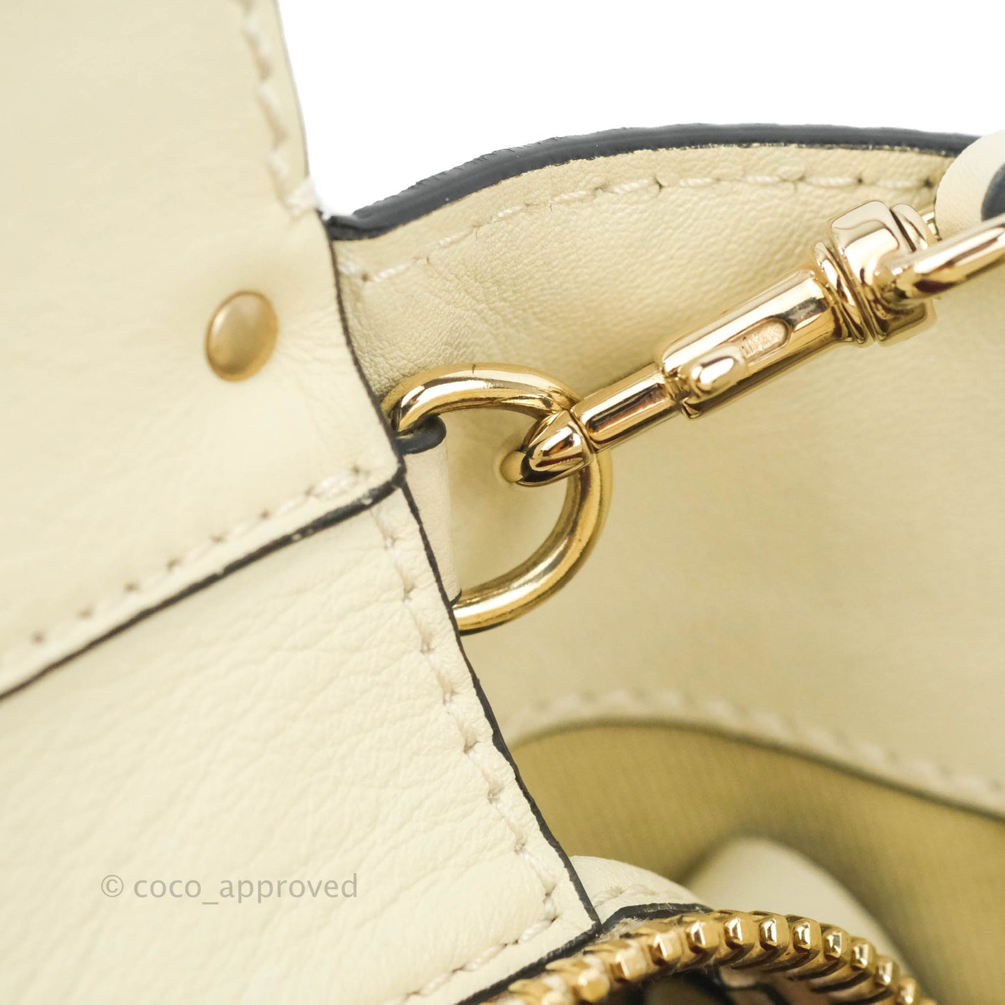 Valentino Garavani Rockstud Mini Trapeze Shoulder Bag White Calfskin Gold Hardware