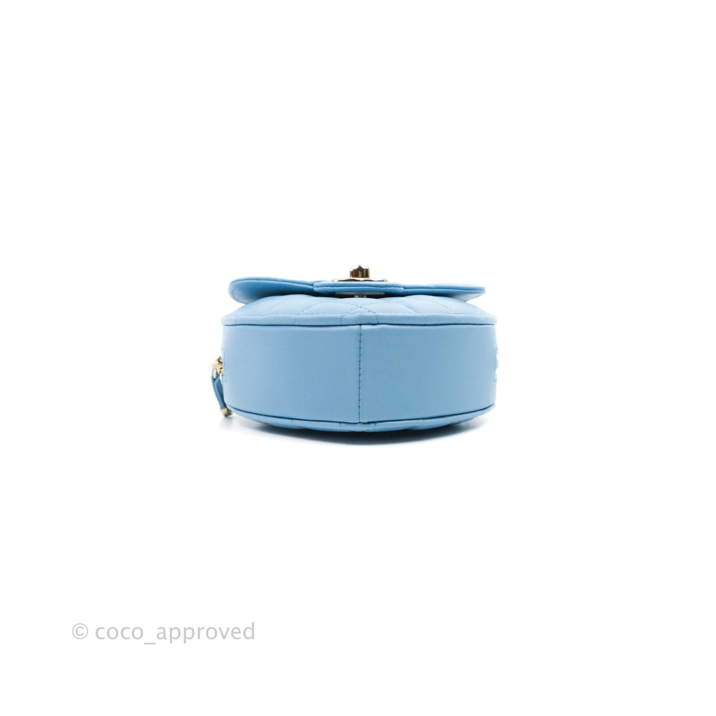 Chanel Small Heart Bag Blue Lambskin Gold Hardware 22S