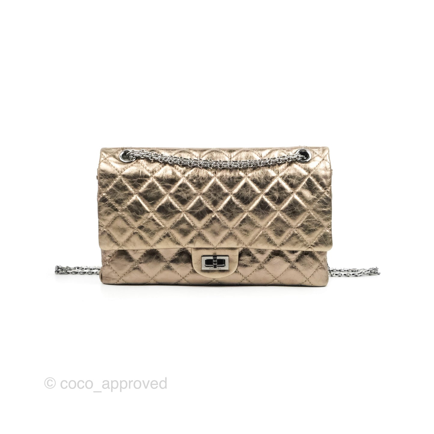 Chanel Reissue 226 Quilted Metallic Calfskin Copper Gold