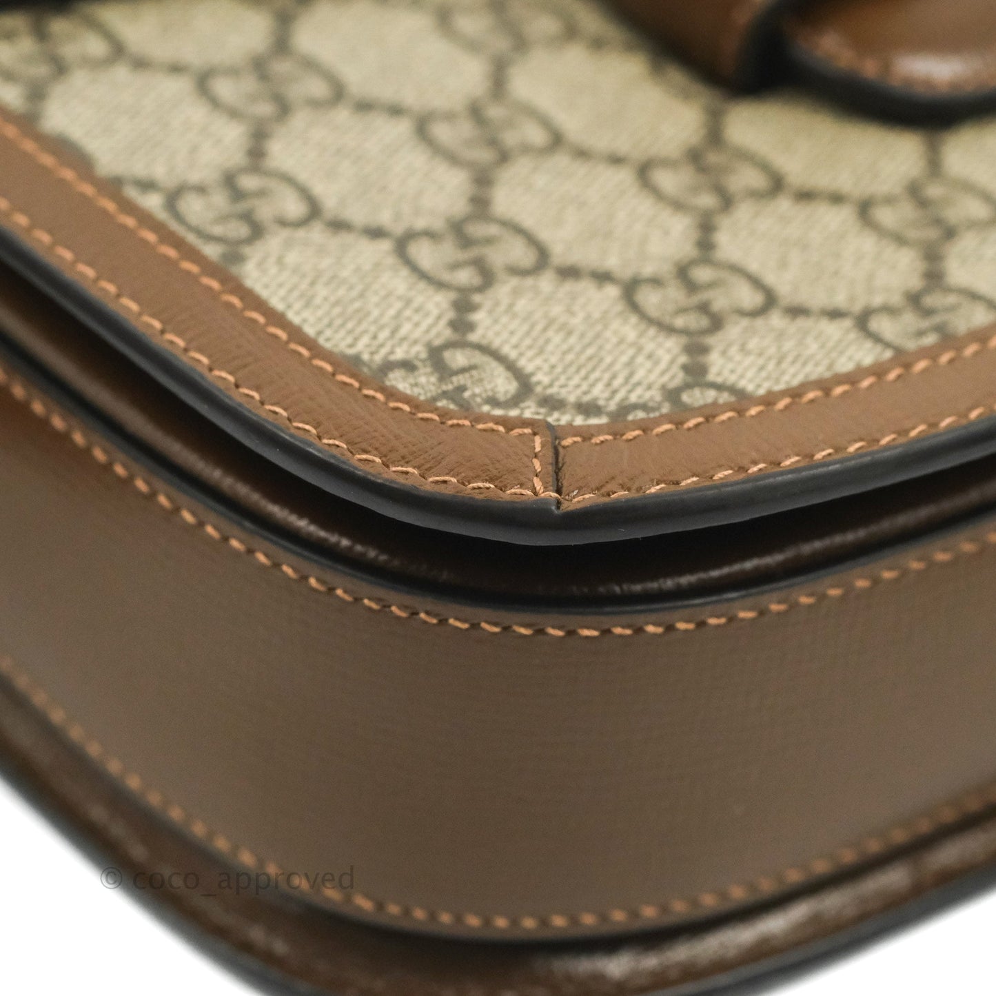 Gucci Horsebit 1955 GG Supreme Canvas Brown Shoulder Bag Gold Hardware