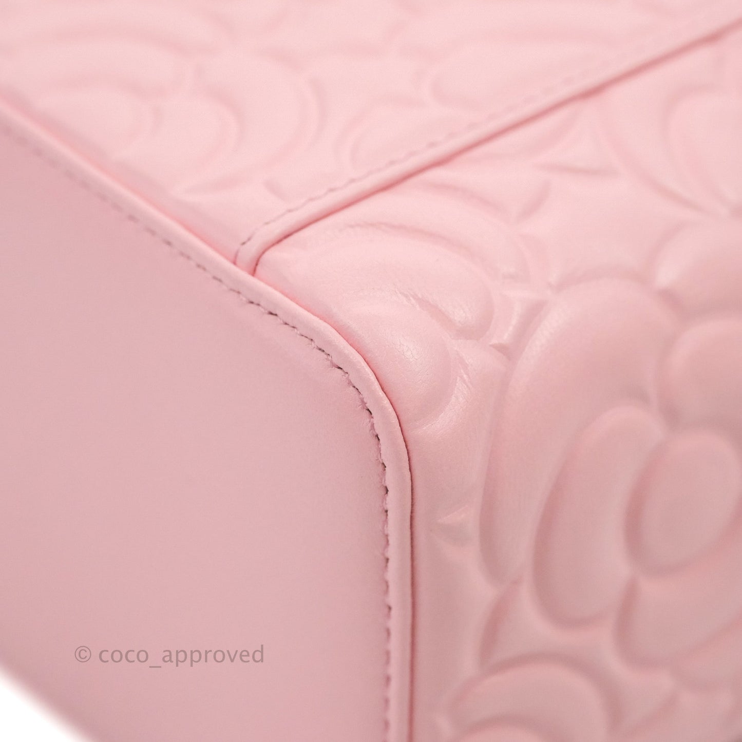Chanel Vanity with Chain Camellia Embossed Pink Calfskin Gold Hardware