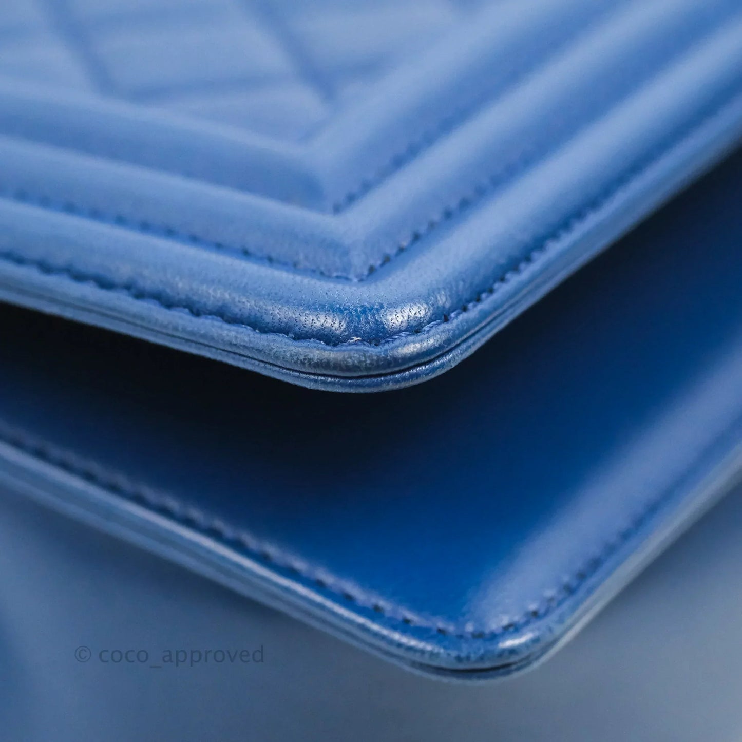 Chanel Quilted Medium Boy Blue Calfskin Ruthenium Hardware