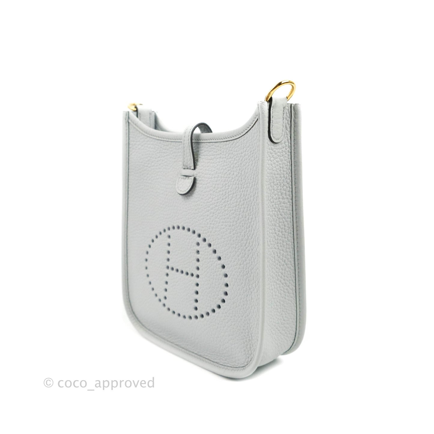 Hermès Mini Evelyne Amazone 16 Bleu Pale 08/ Gris Etain 8F Gold Hardware