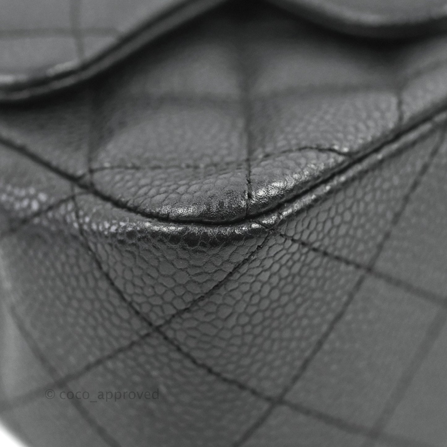 Chanel Quilted Mini Square Iridescent Black Caviar Matte Gold Hardware