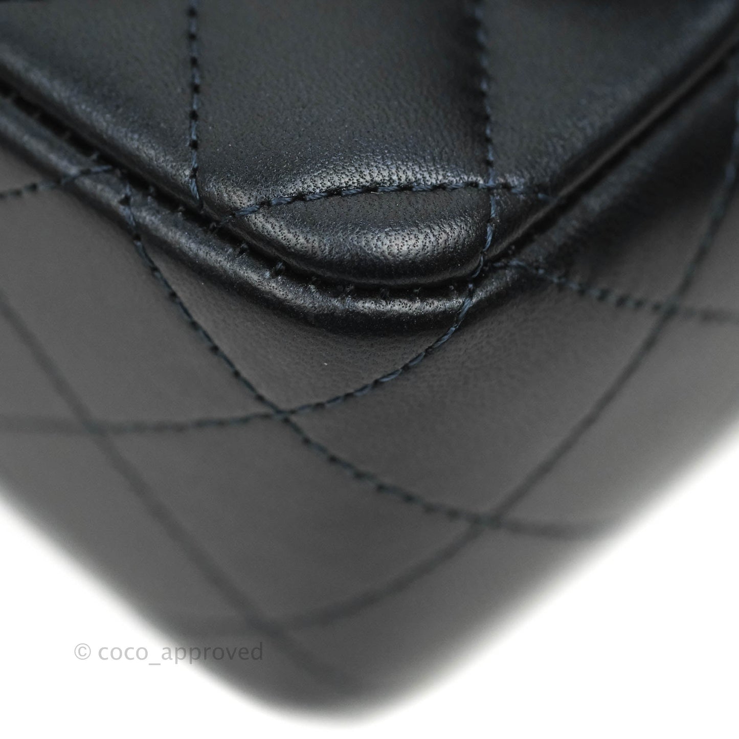 Chanel Quilted Mini Rectangular Lambskin Dark Navy Silver Hardware