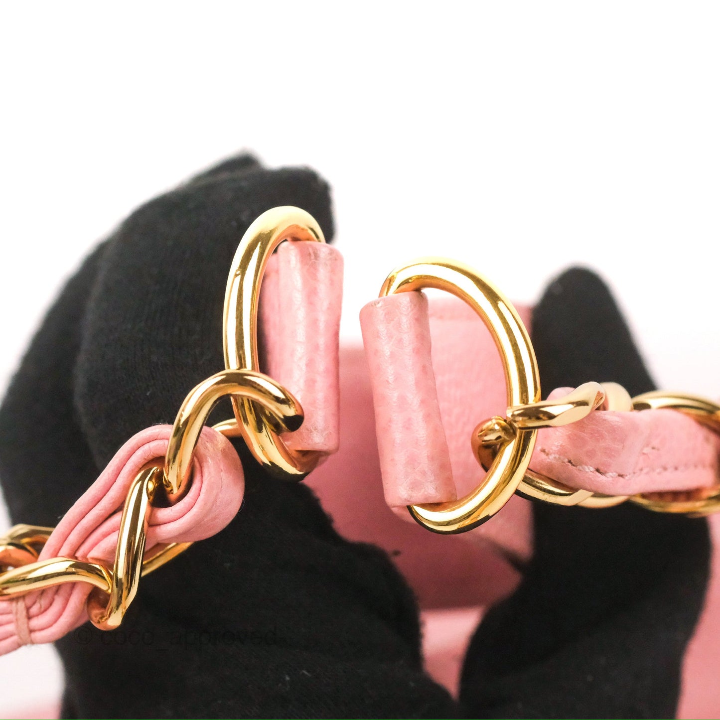 Chanel Vintage CC Quilted Shoulder Bag Pink Caviar Gold Hardware