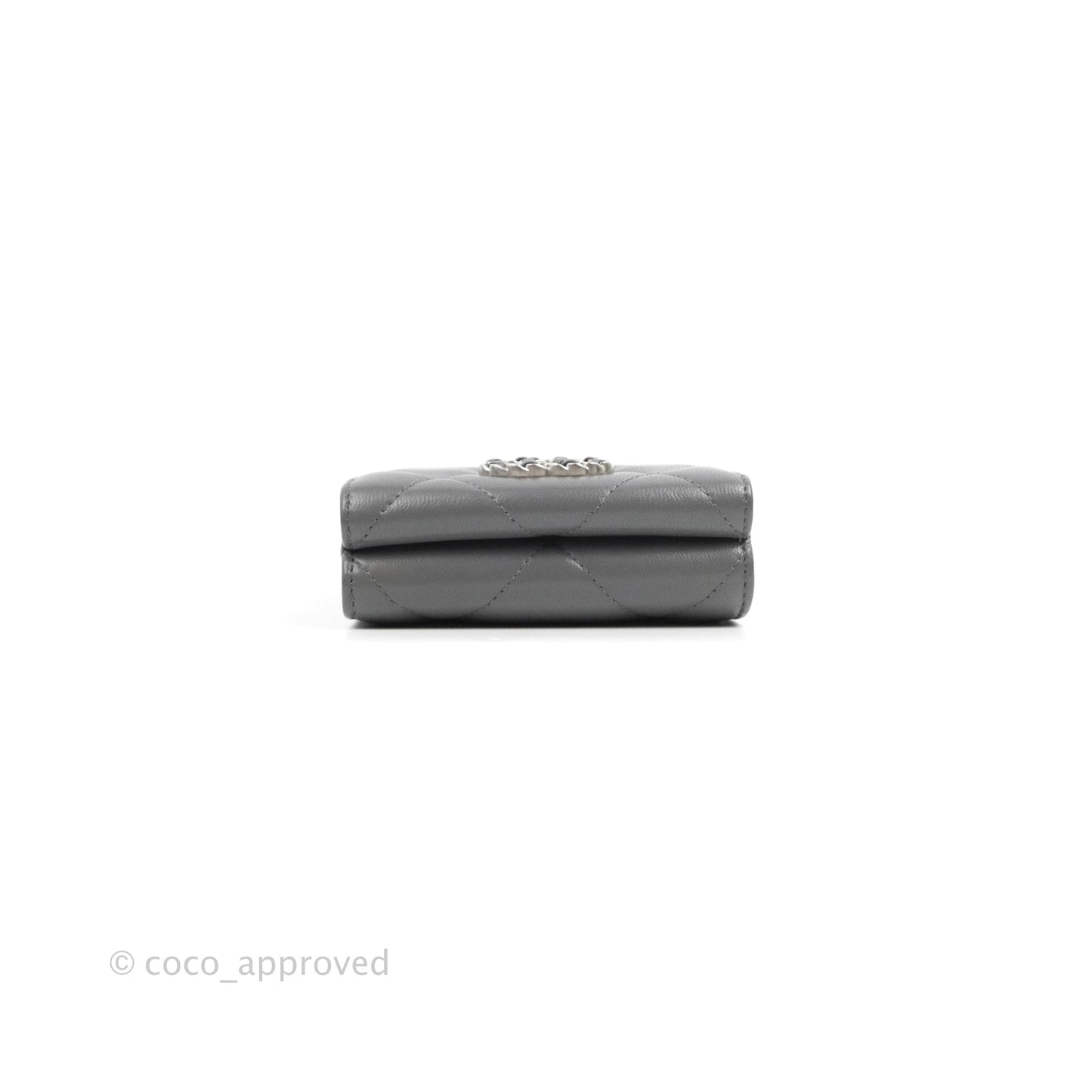 Chanel 19 Grey Short Trifold Wallet Lambskin