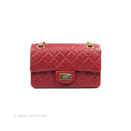 Chanel Mini Reissue 224 Red Aged Calfskin Gold Hardware 19S
