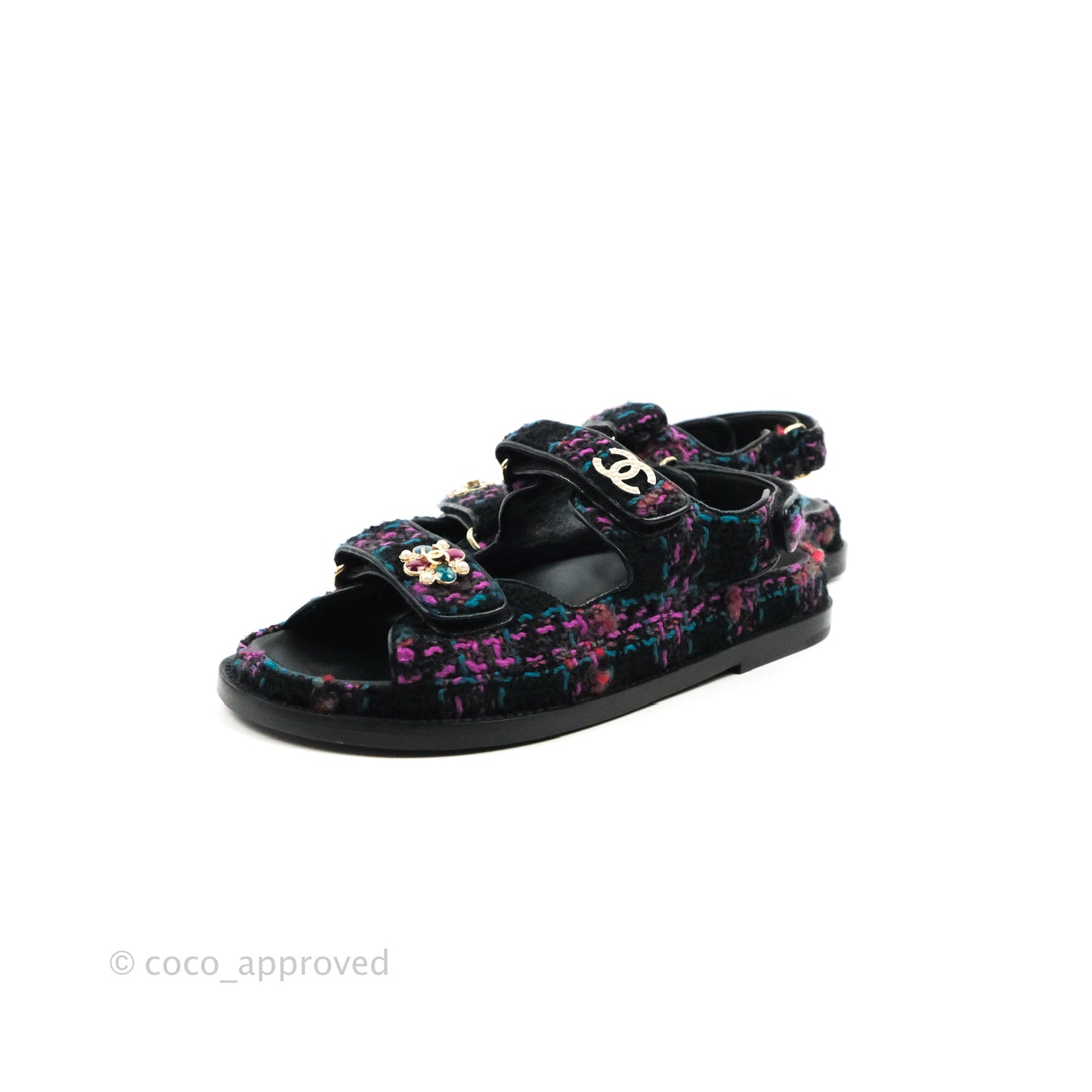 Chanel Dad Sandals Tweed Size 36