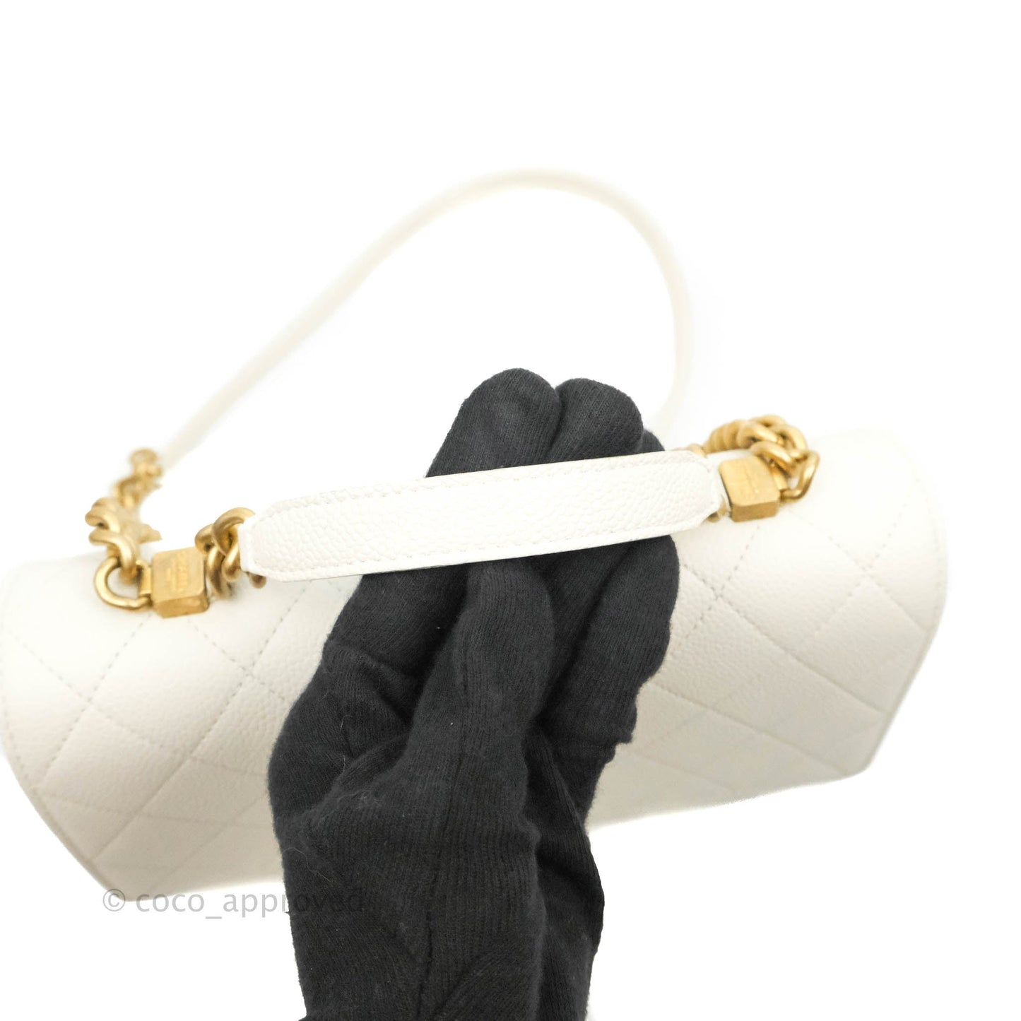 Chanel Chic Affinity Small Grained Calfskin Ivory Gold Hardware