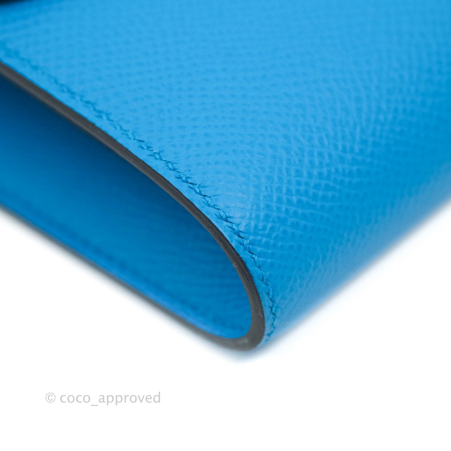 Hermès Constance Long To Go Wallet Alligator Leather Lock Blue Epsom Palladium Hardware