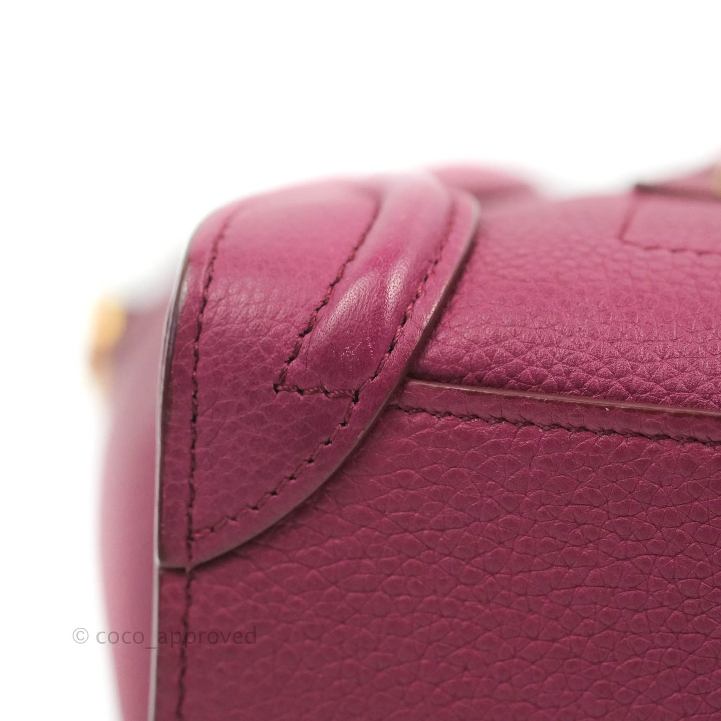 Celine Nano Luggage Plum Drummed Calfskin