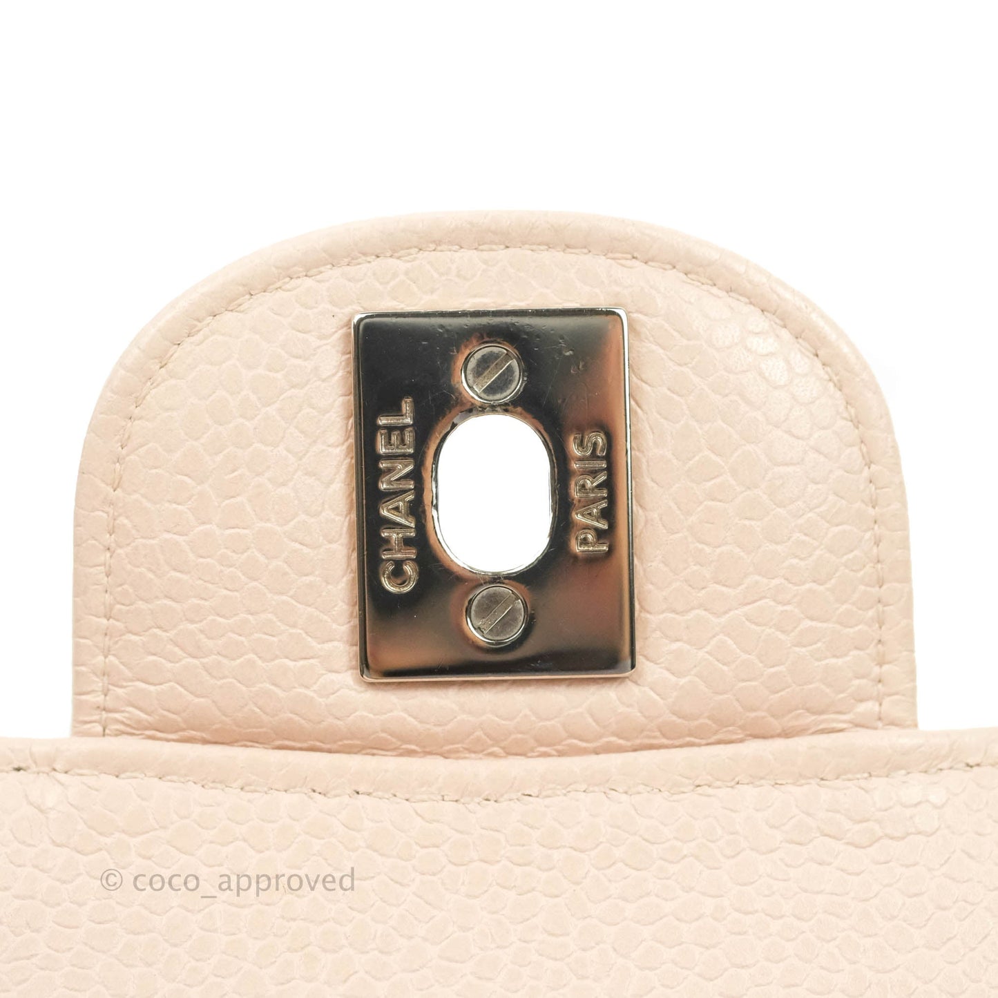 Chanel Classic M/L Medium Flap Quilted Sakura Pink Caviar Silver Hardware