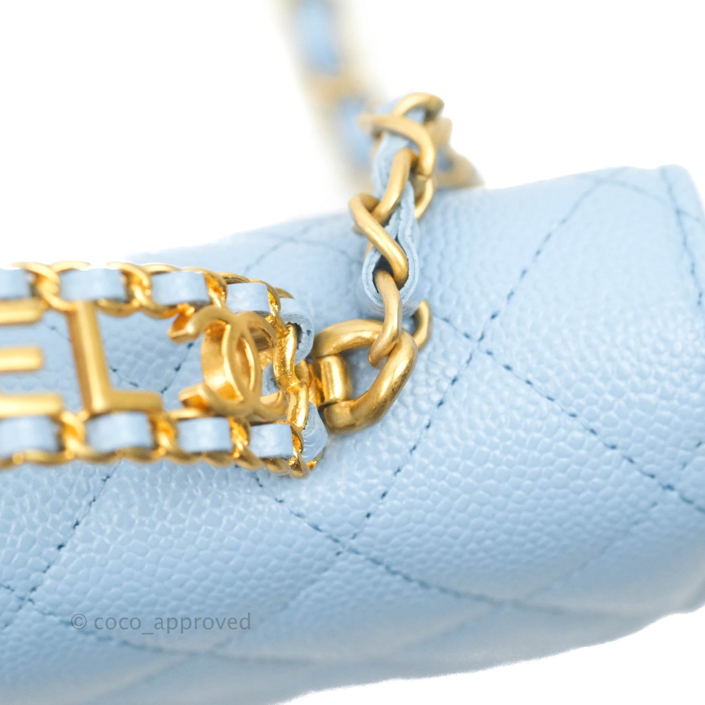 Chanel Top Handle Pick Me Up Wallet On Chain WOC Blue Caviar Gold Hardware 22S