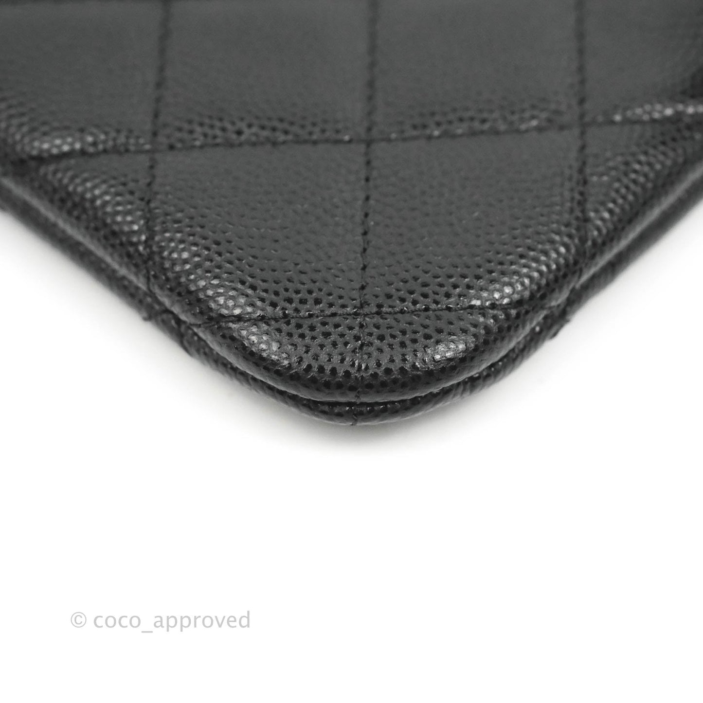 Chanel Quilted Mini O Case Black Caviar Silver Hardware