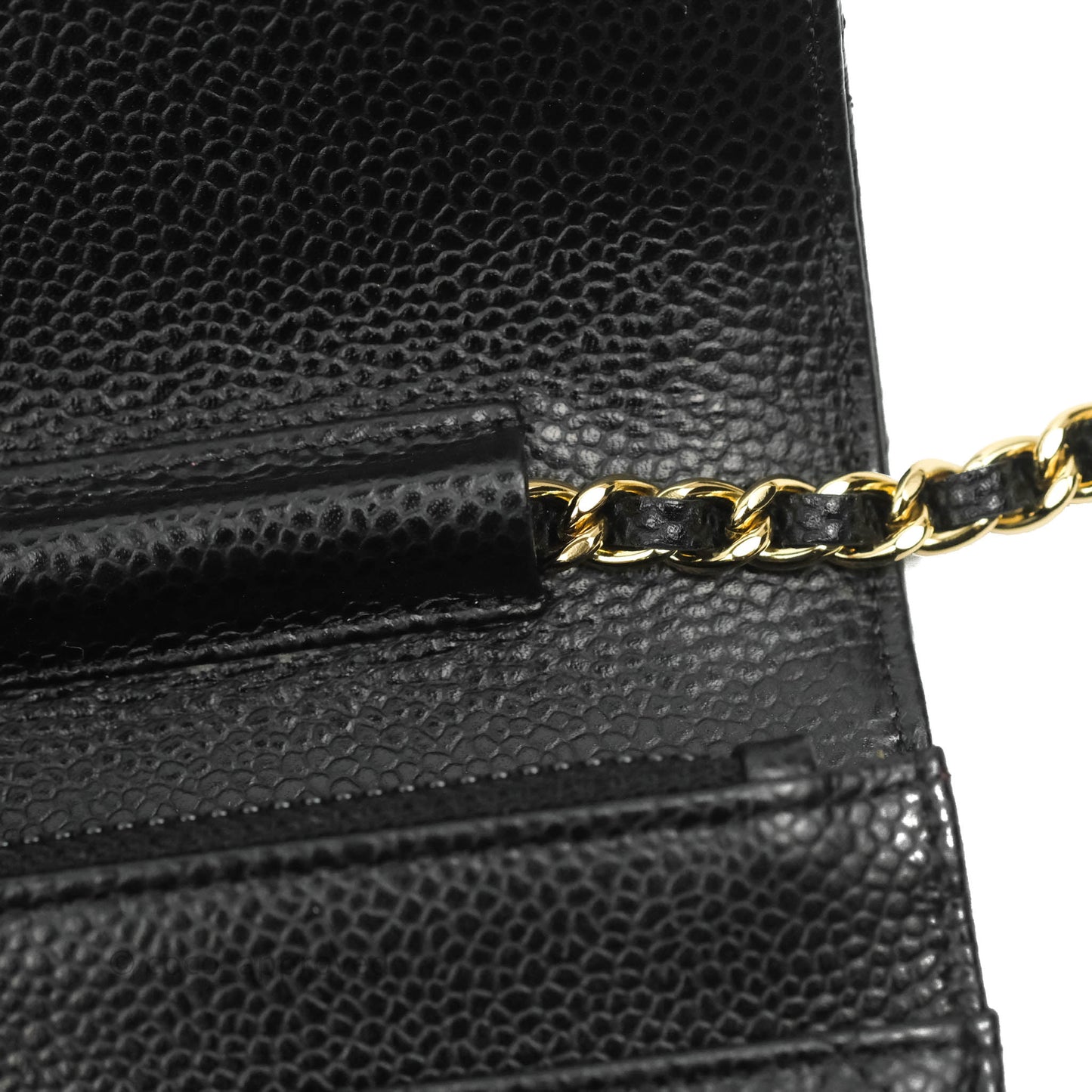 Chanel Quilted Wallet on Chain WOC Black Caviar Gold Hardware