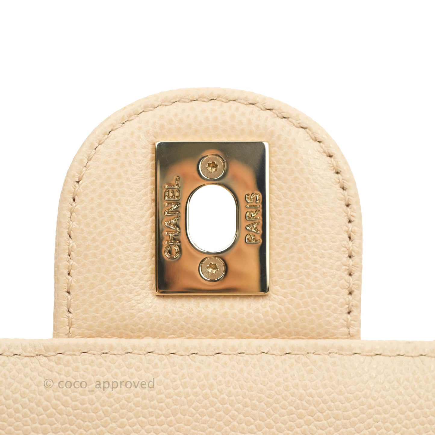 Chanel Quilted Like The Wallet Medium Flap Light Beige Caviar Gold Hardware 22C