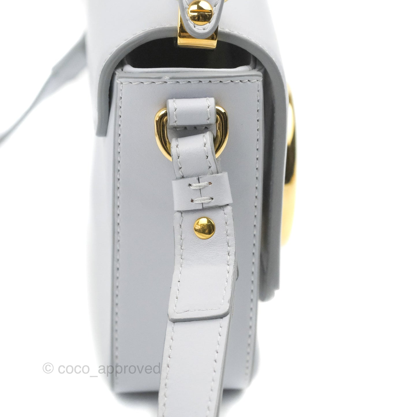 Chloé Mini C Bag Light Cloud Shiny/Suede Calfskin