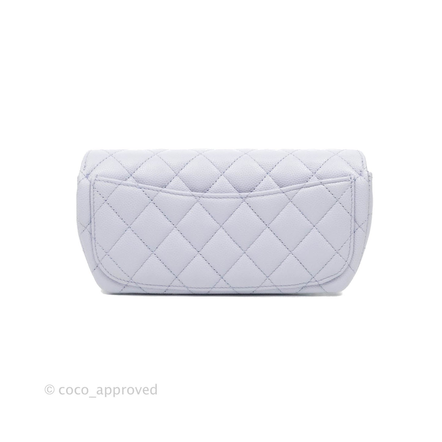Chanel Quilted Case With Chain Lilac Caviar Silver Hardware