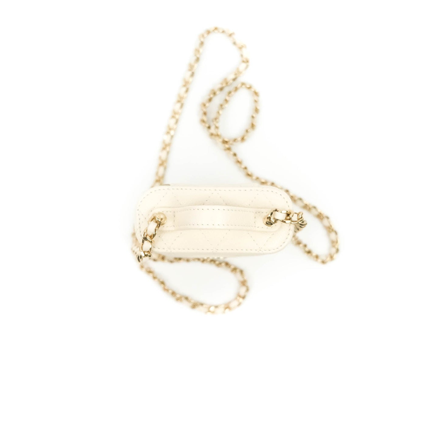 Chanel Quilted Small Handle With Care Vanity Case With Chain White Caviar Gold Hardware
