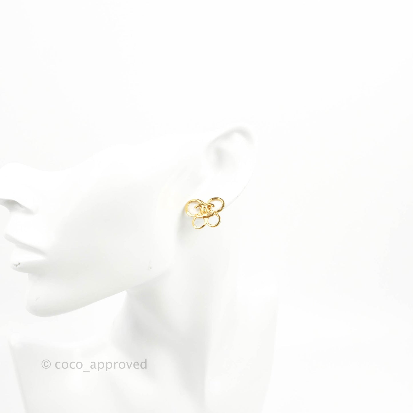 Chanel CC Earrings Gold Tone 22S