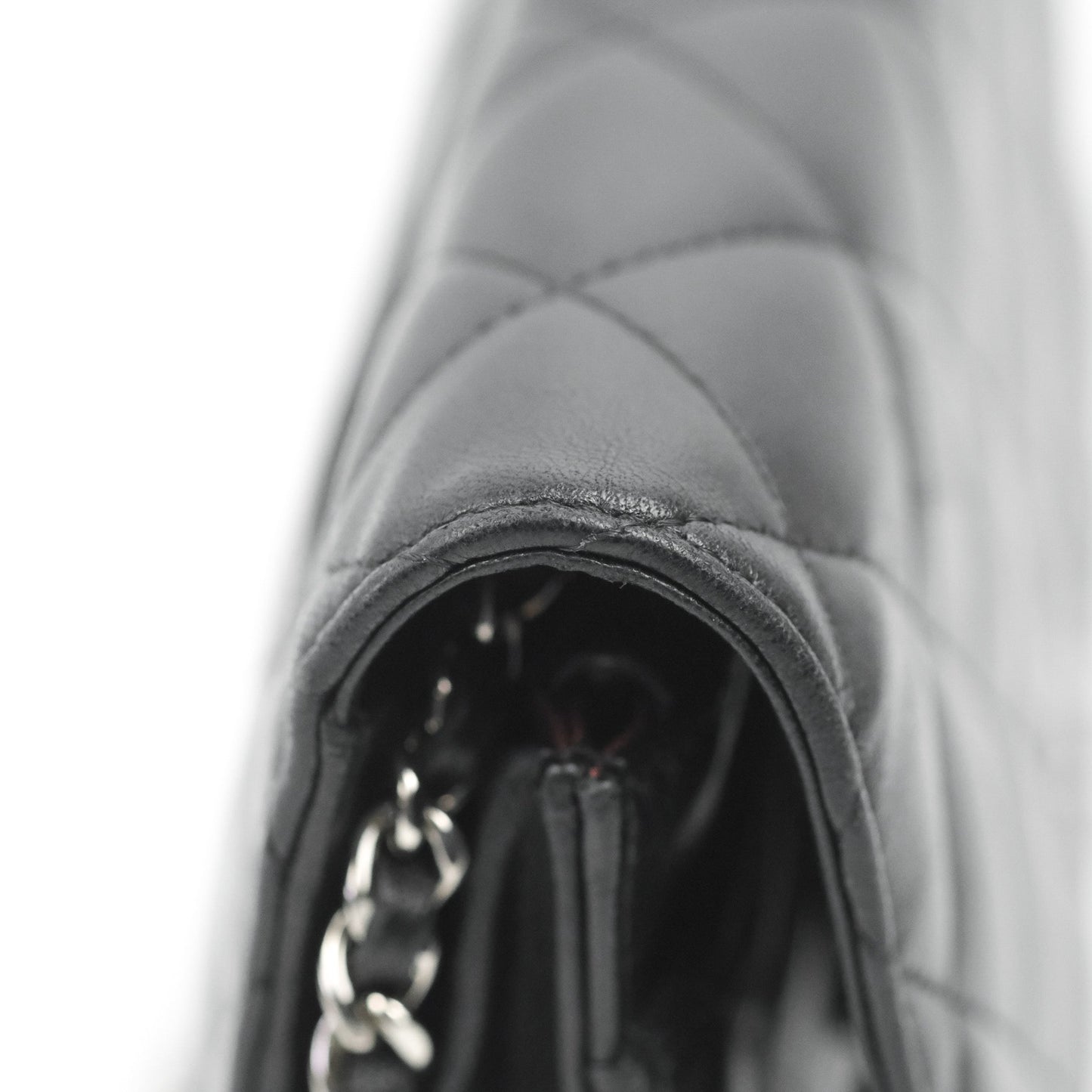 Chanel Quilted Classic WOC Black Lambskin Silver Hardware