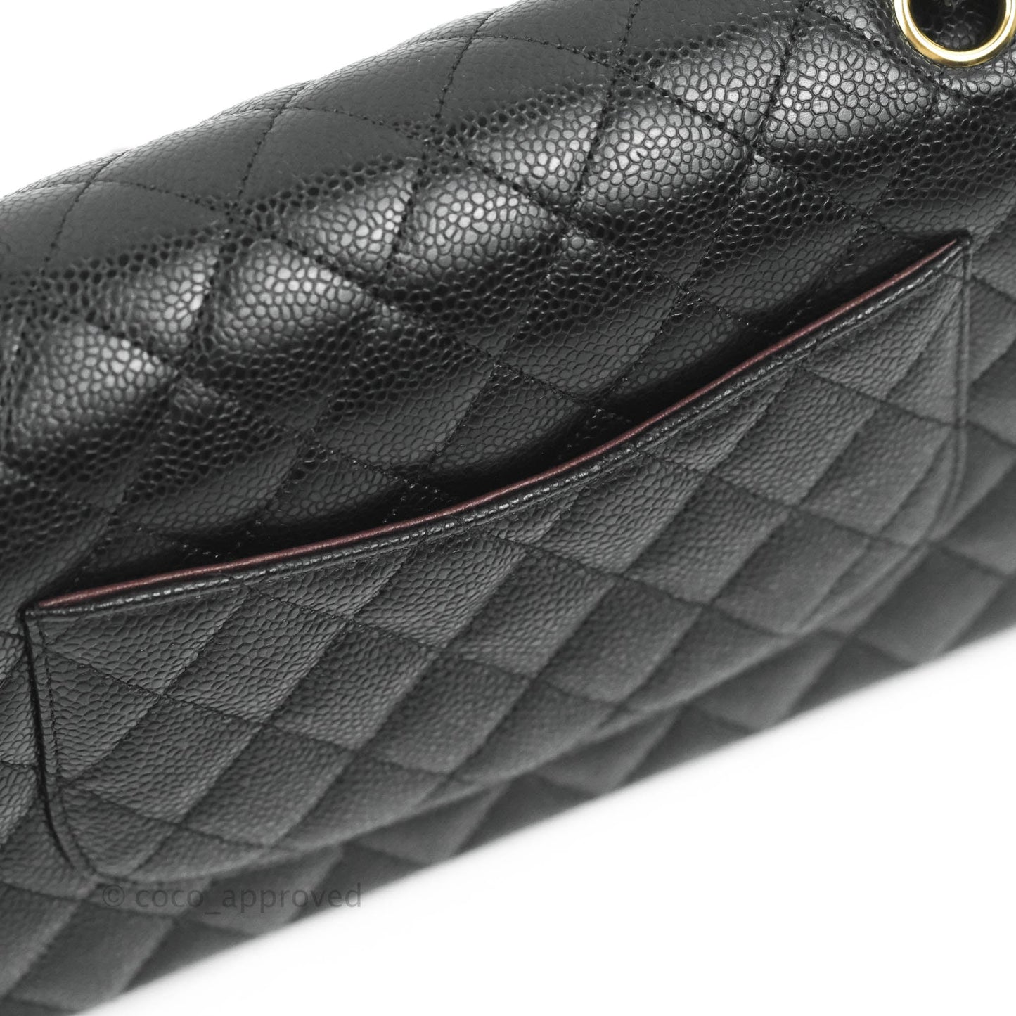 Chanel Classic M/L Medium Double Flap Black Caviar Gold Hardware
