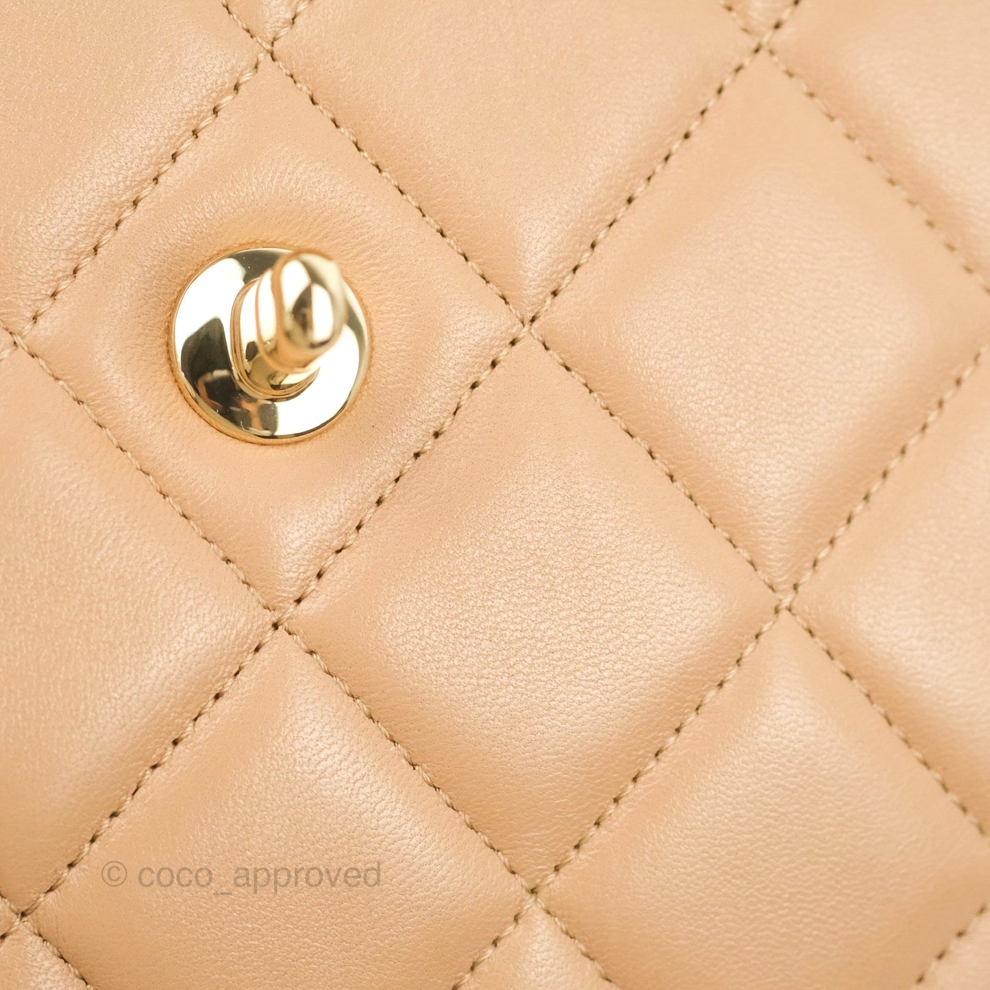 Chanel Small Trendy CC Beige Lambskin Gold Hardware