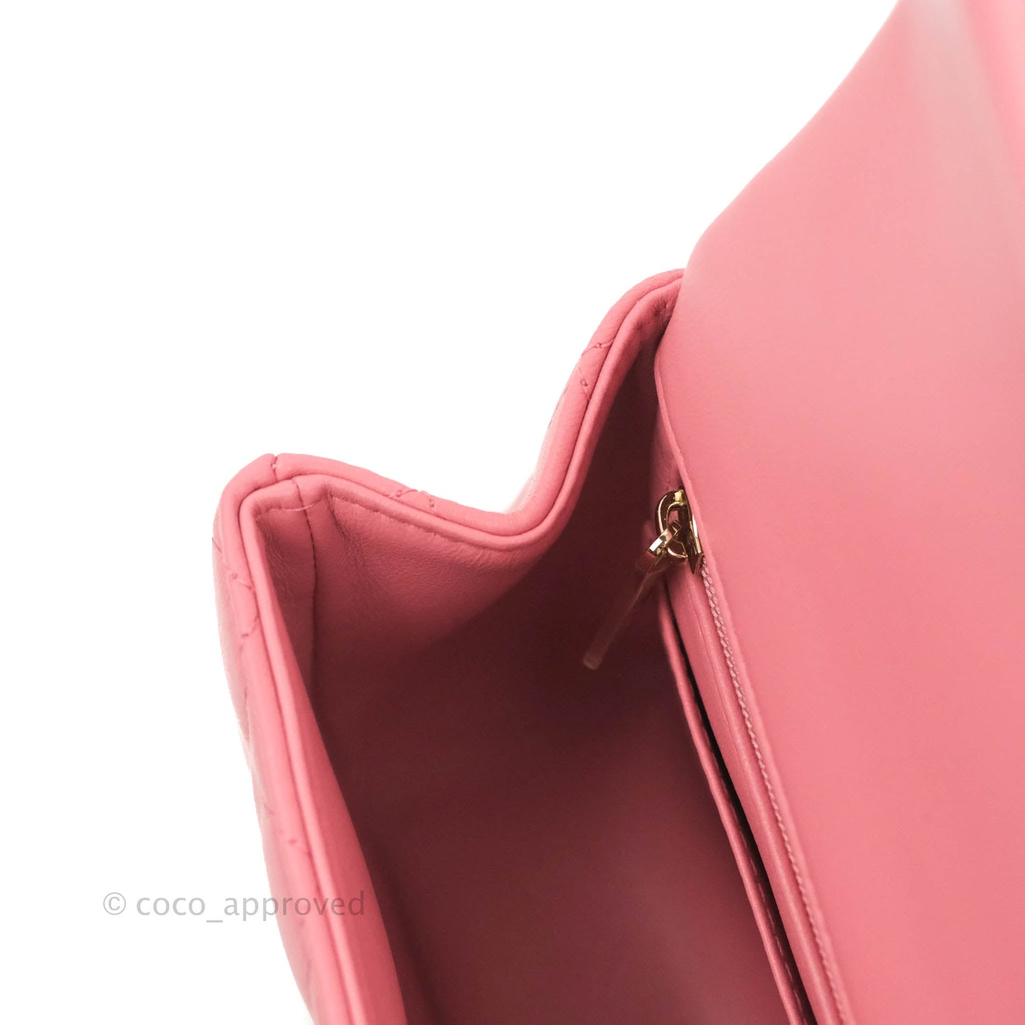 Chanel Top Handle Mini Rectangular Flap Bag Pink Lambskin Gold Hardware