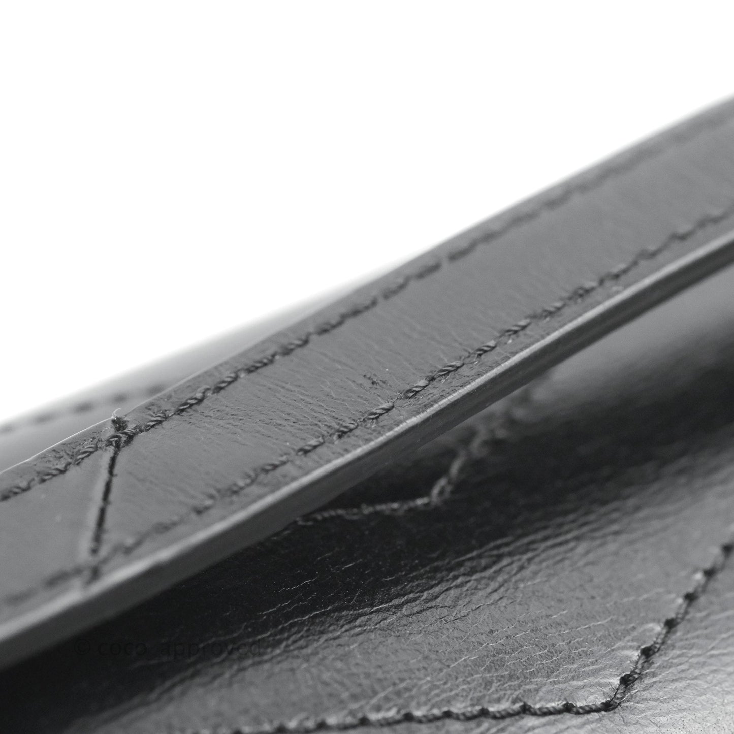 Chanel Medal Envelope Flap Bag Chevron Black Calfskin Aged Gold Hardware