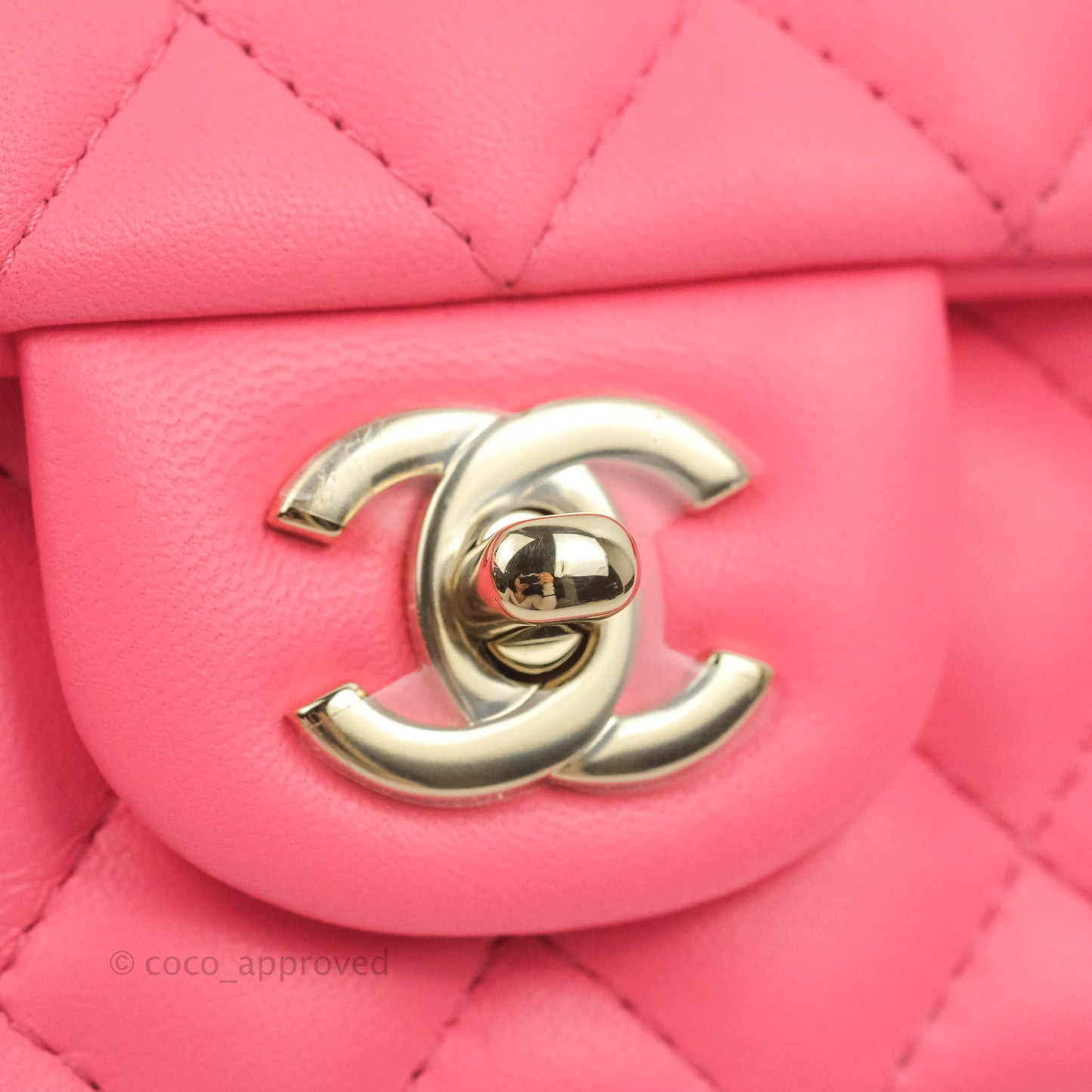 Chanel Quilted Mini Rectangular Flap Pink Lambskin Gold Hardware