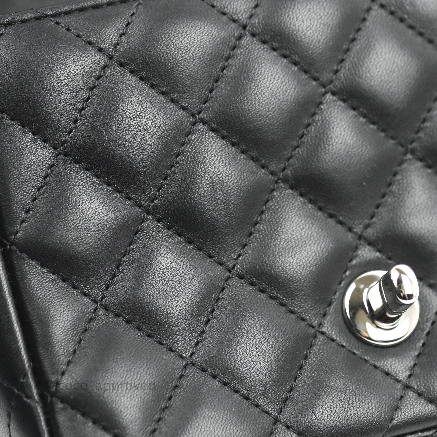 Chanel Mini Square Black Lambskin Silver Hardware