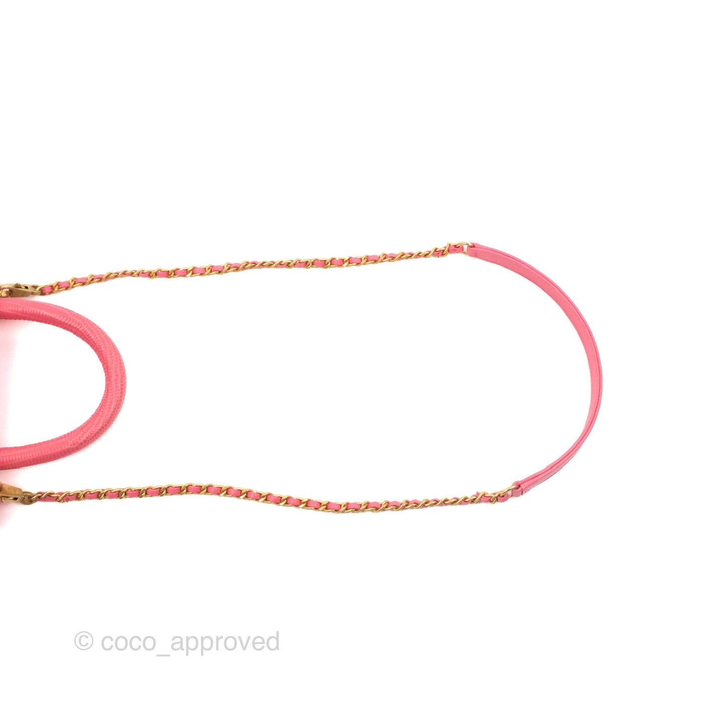 Chanel Small Coco Handle Quilted Pink Caviar Aged Gold Hardware Lizard Embossed Handle