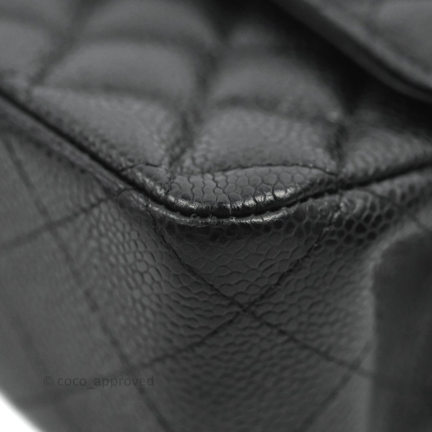 Chanel Classic M/L Medium Flap Quilted Black Caviar Silver Hardware